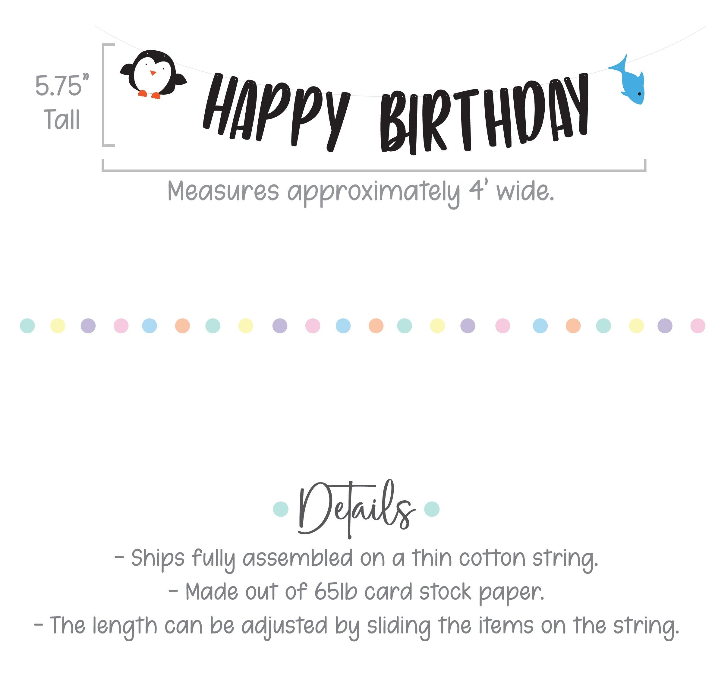 Penguin Garland, Penguin Birthday Banner, Penguin Party, Penguin Birthday Party, Penguin Decoration, Penguin Birthday Decor