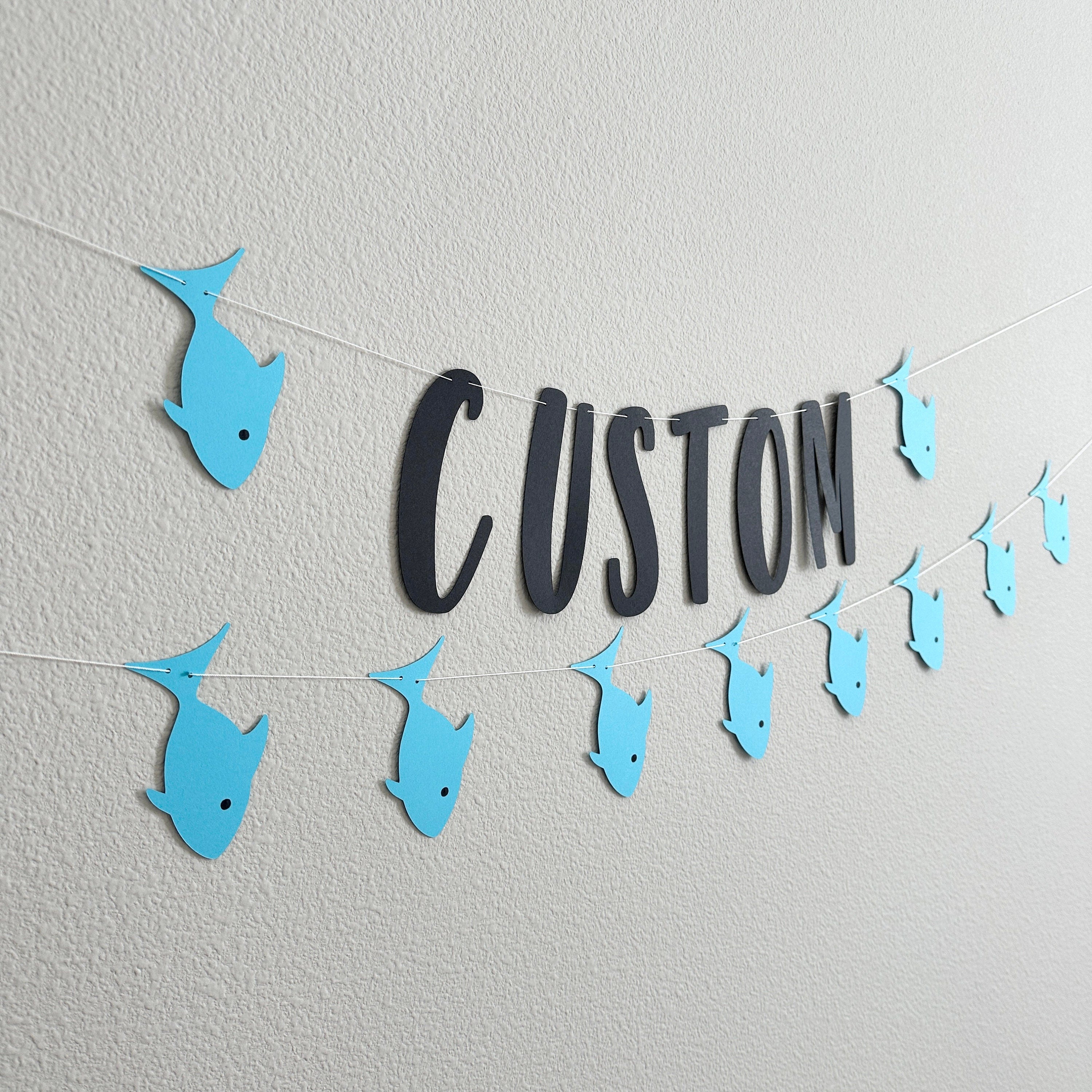 Custom Fish Banner, Fish Birthday Banner, Fish Birthday, Fish Decorations, Fish Party, Fish Theme, Fish Happy Birthday Banner