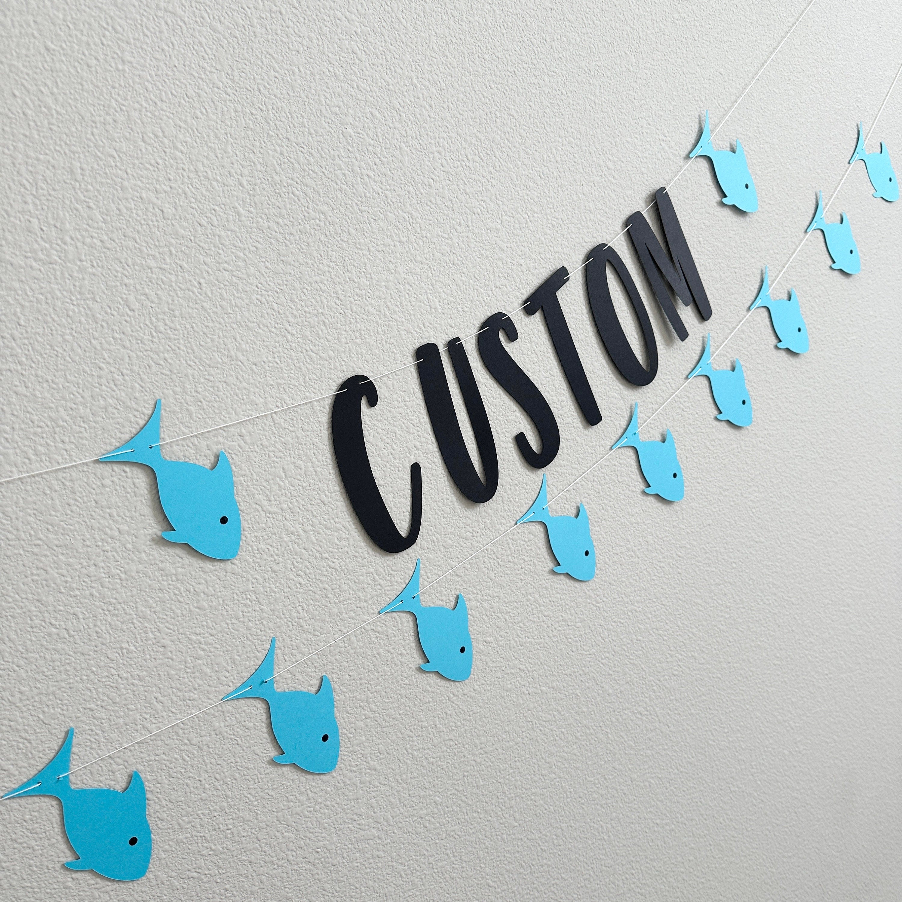 Custom Fish Banner, Fish Birthday Banner, Fish Birthday, Fish Decorations, Fish Party, Fish Theme, Fish Happy Birthday Banner