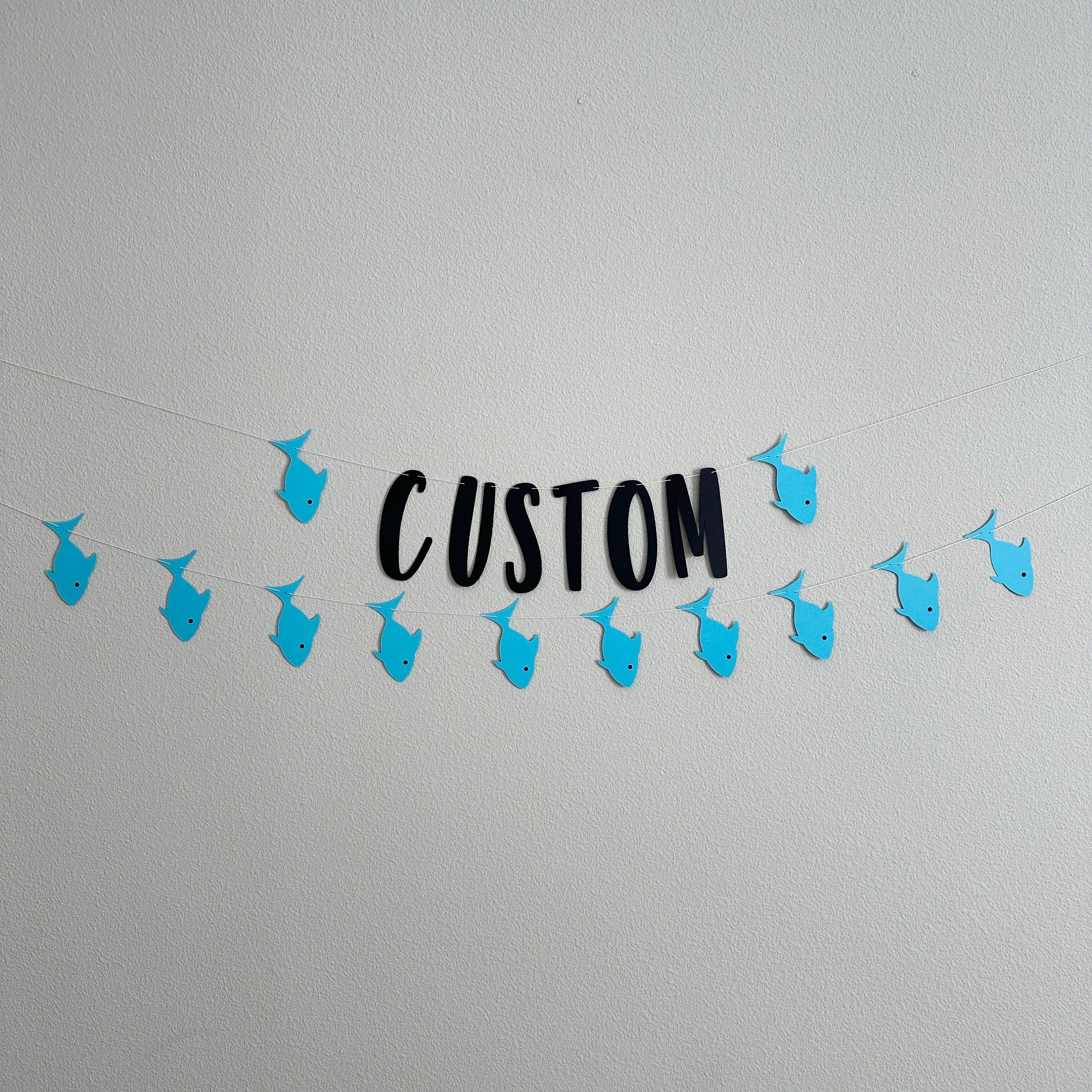 Custom Fish Banner, Fish Birthday Banner, Fish Birthday, Fish Decorations, Fish Party, Fish Theme, Fish Happy Birthday Banner