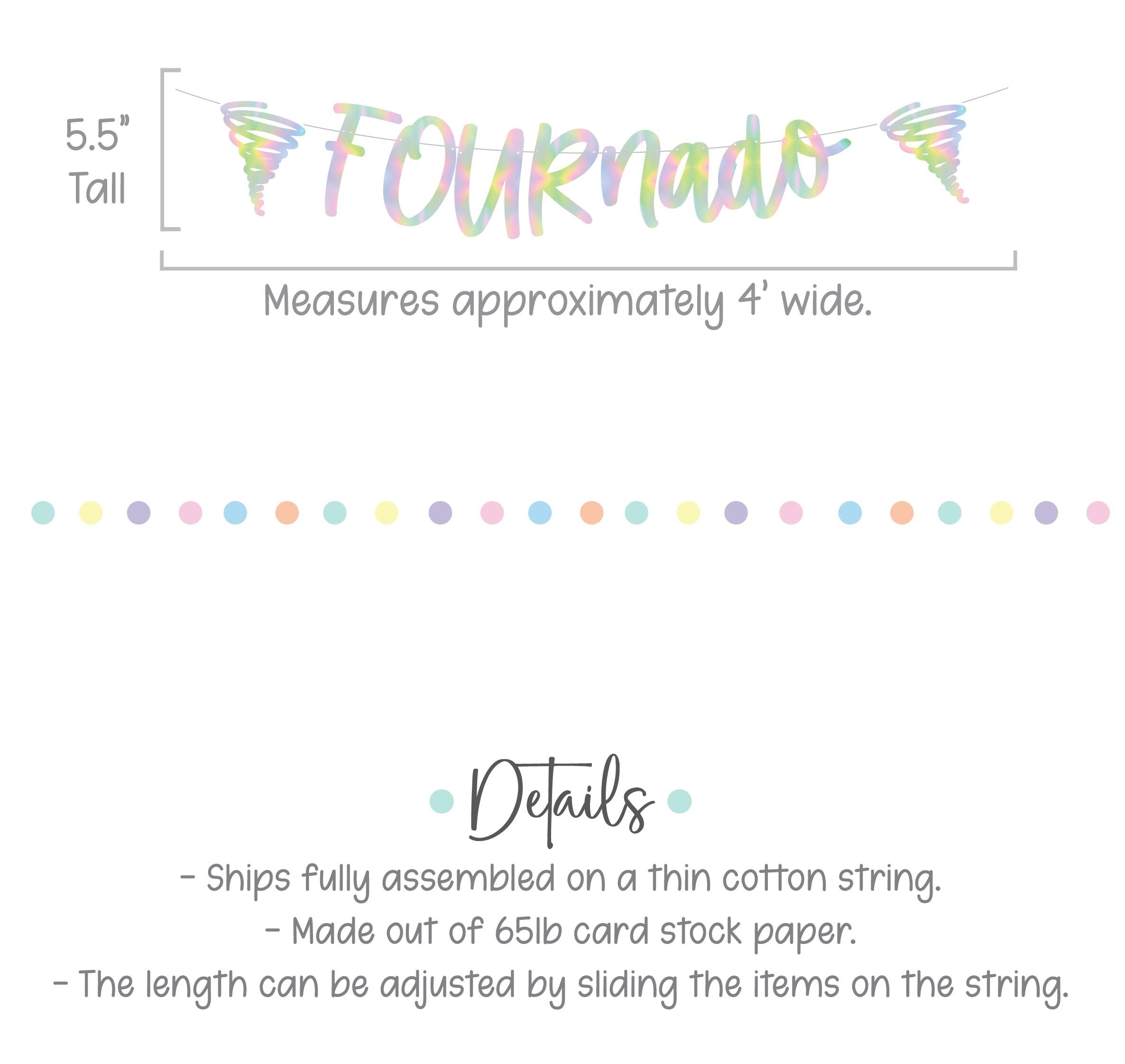 FOURnado, Fornado Banner, Fournade Decorations, 4th Birthday Banner, Tornado Decorations, Tornado Birthday Party