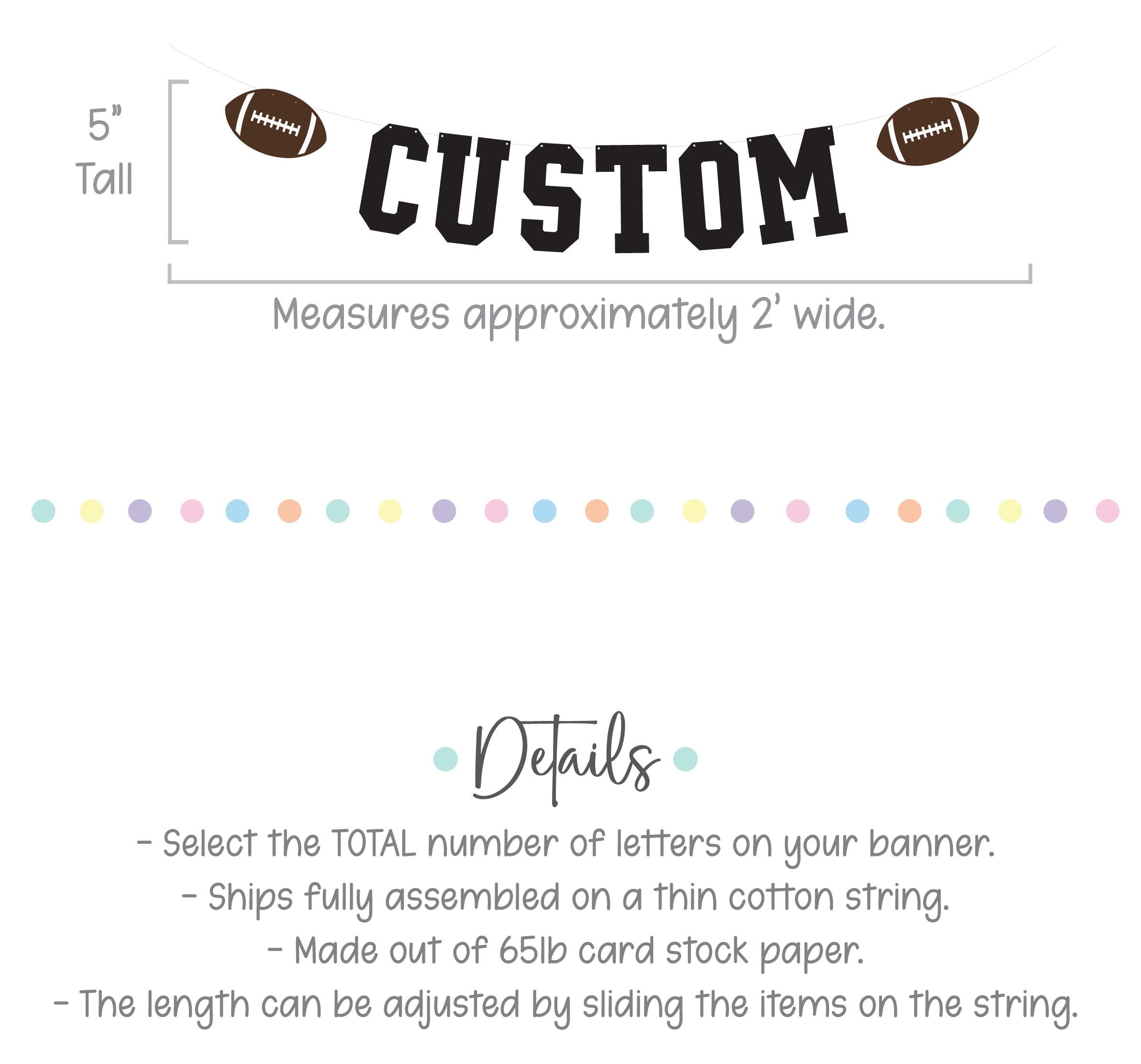 2nd Year Down, 2nd Year Down Banner, Football 3rd Birthday, Football Birthday, Football Banner, Third Birthday Ideas Decorations