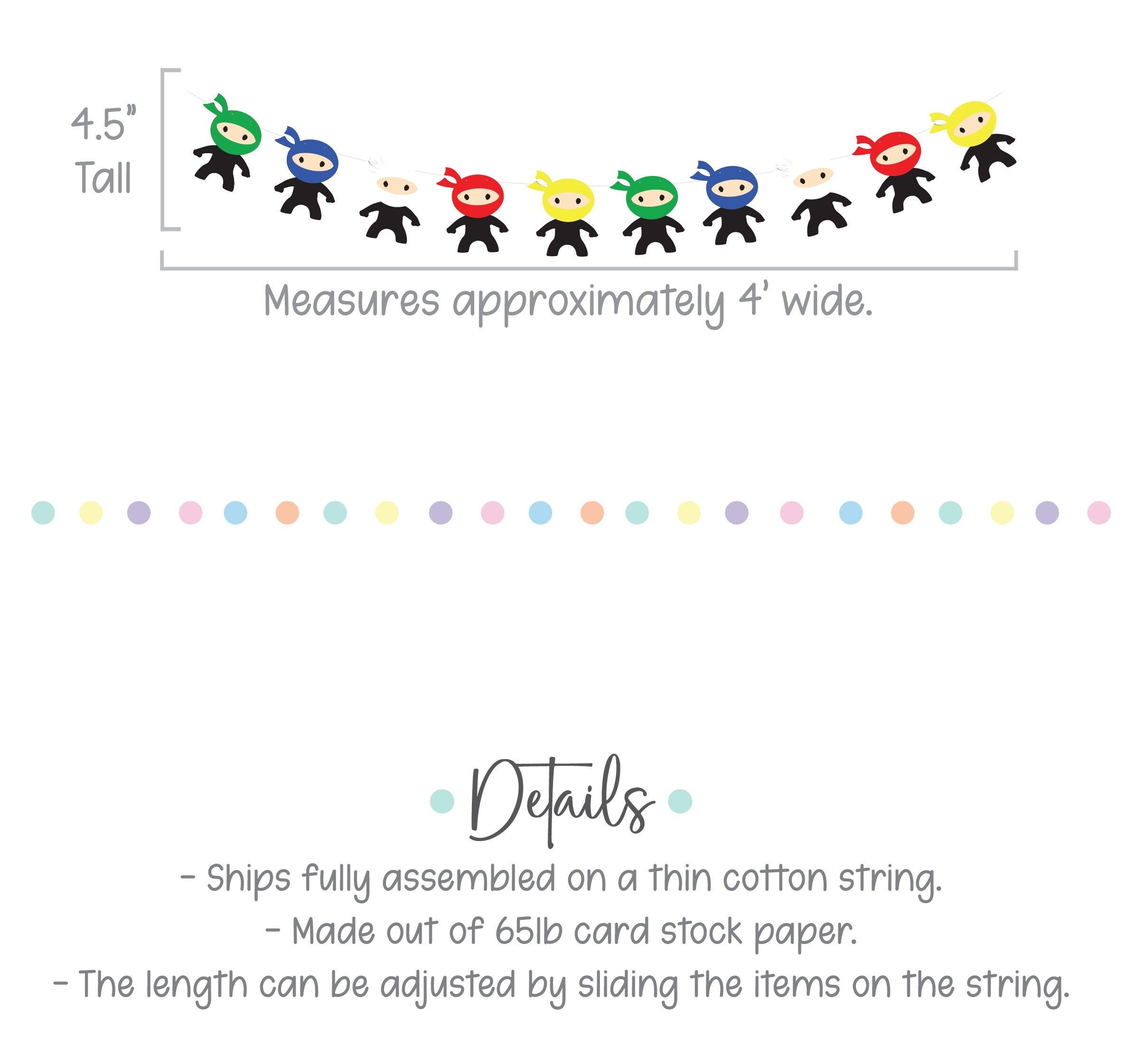 Ninja Birthday, Ninja Garland, Ninja Party Garland, Ninja Party Decorations, Ninja Decorations, Ninja Party Banner