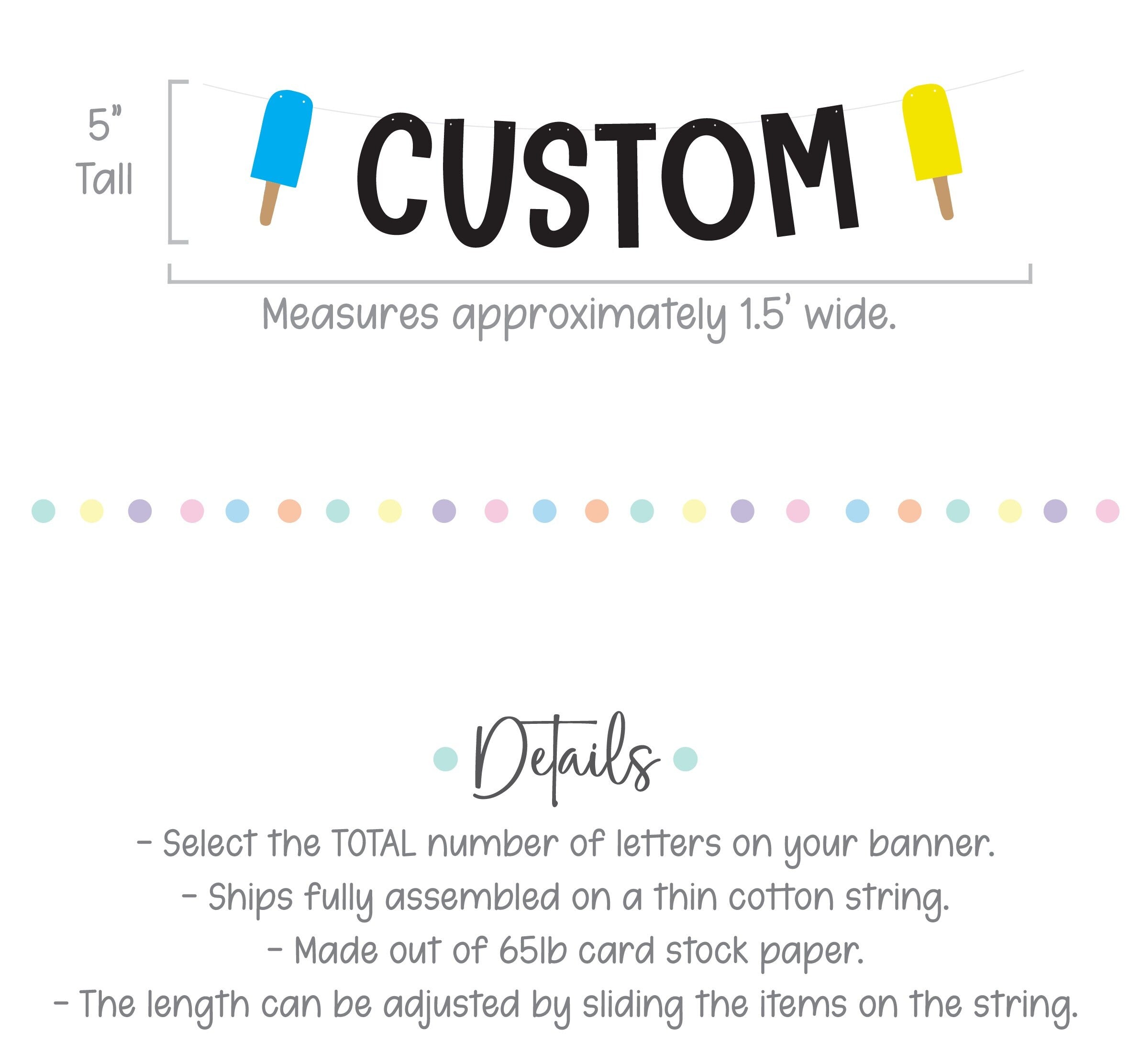 Popsicle Themed Birthday Banner, Summertime Birthday Banner, Summer Birthday Banner, Summer Birthday, Custom Popsicle Banner