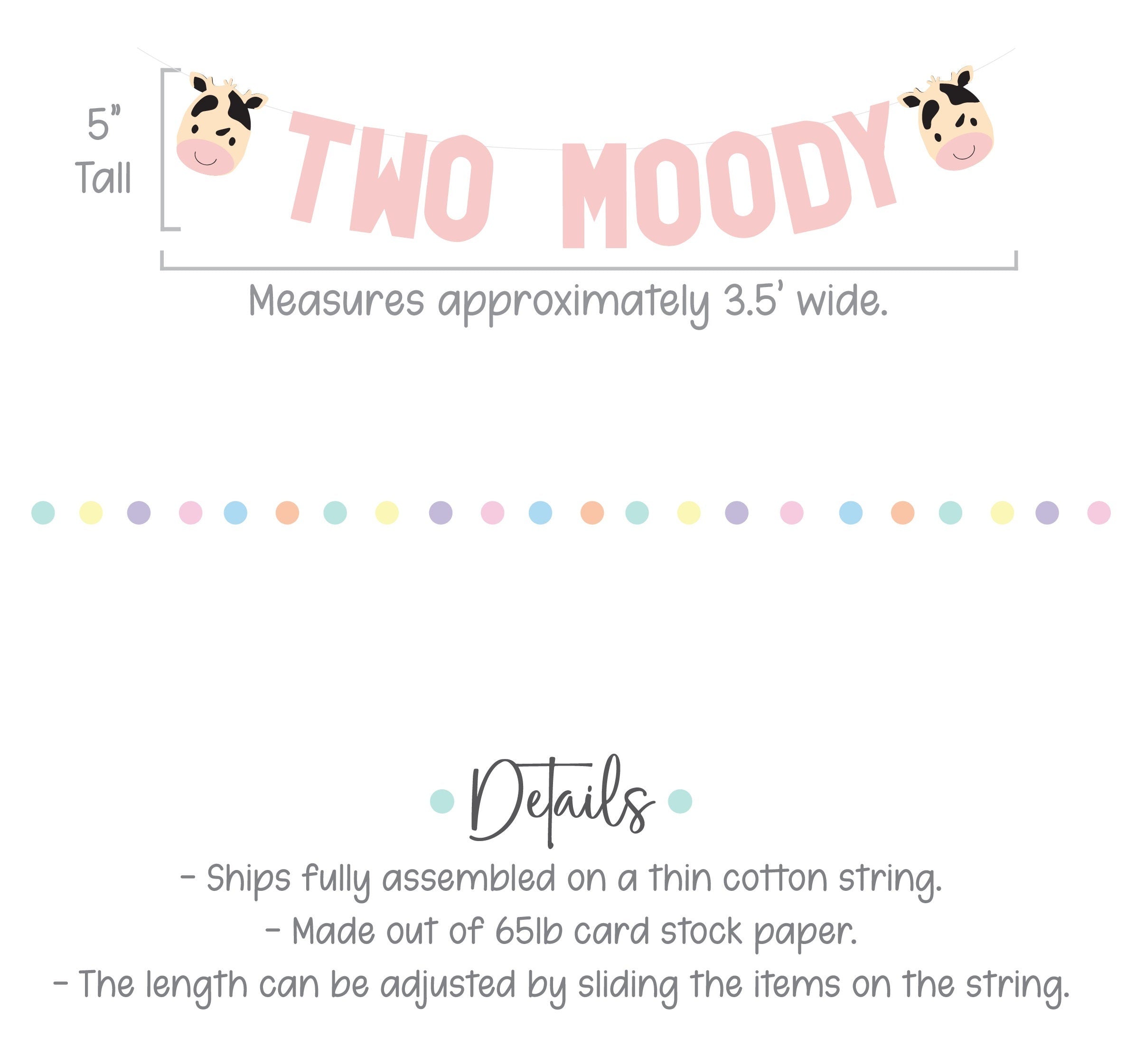 Two Moody, 2nd Birthday, Second Birthday, Cow Themed 2nd Birthday Decorations, Two Moody Decorations, Two Moody Banner