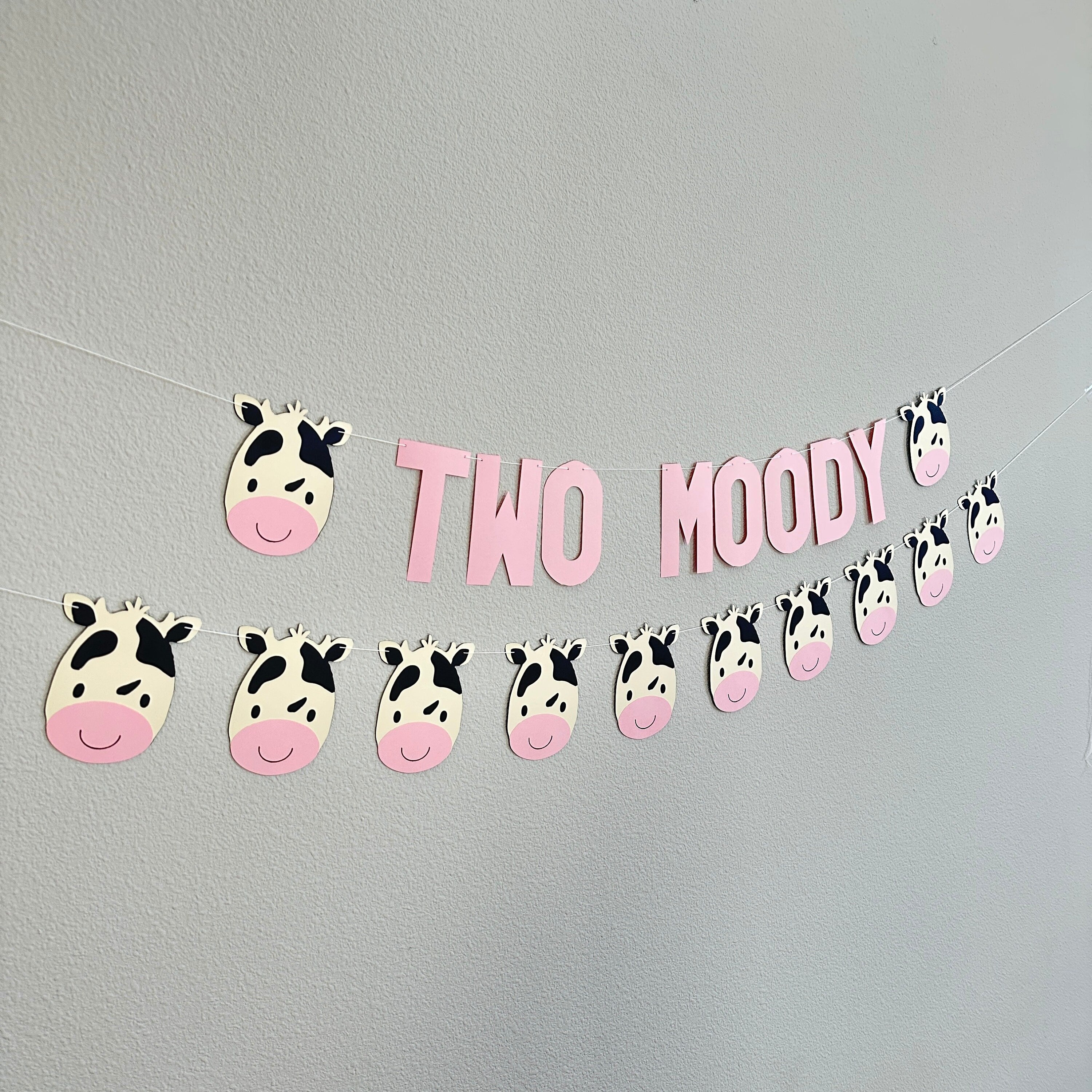 Two Moody, 2nd Birthday, Second Birthday, Cow Themed 2nd Birthday Decorations, Two Moody Decorations, Two Moody Banner