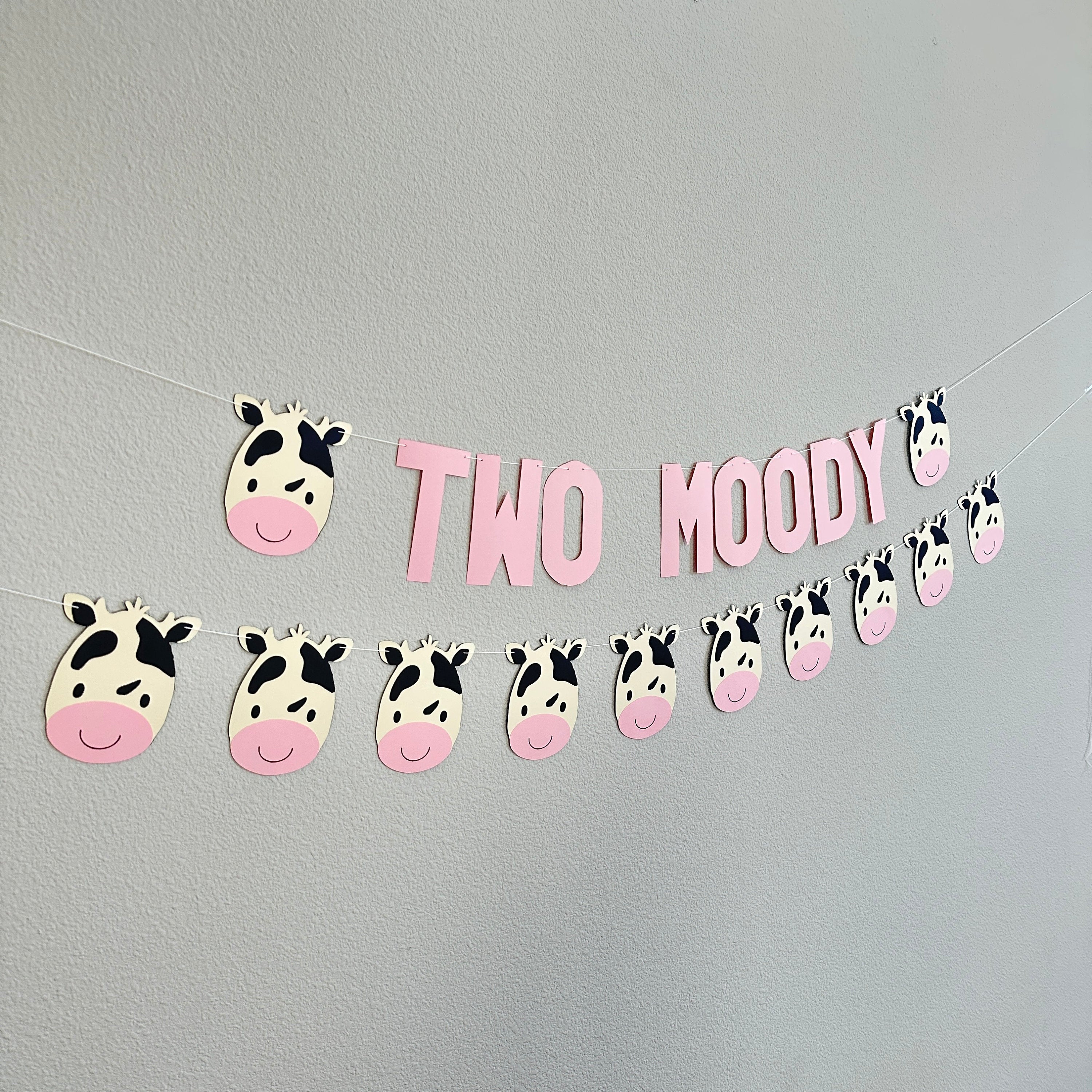 Two Moody, 2nd Birthday, Second Birthday, Cow Themed 2nd Birthday Decorations, Two Moody Decorations, Two Moody Banner
