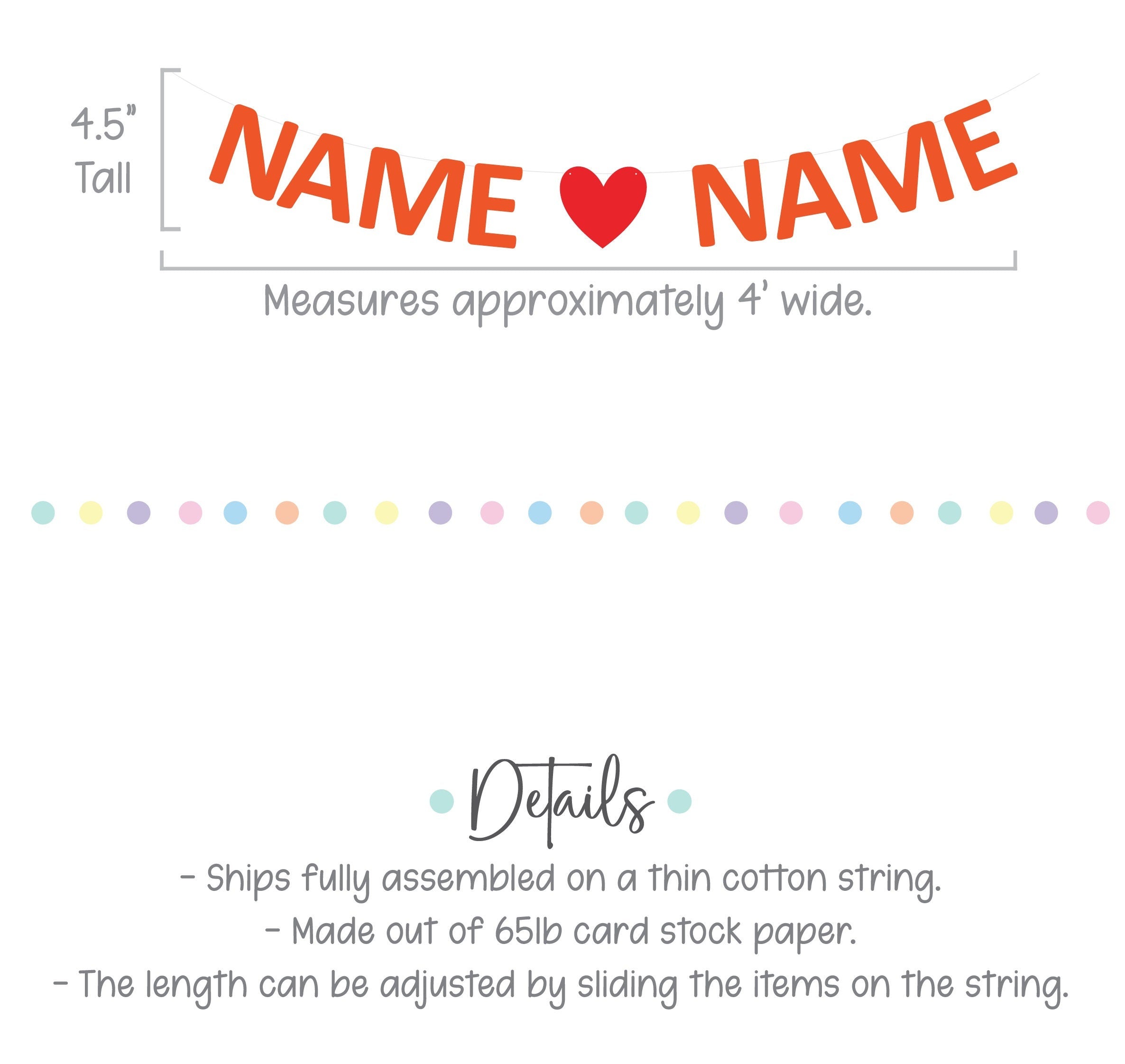 Anniversary Banner, Wedding Banner, Names Heart Banner, Custom Engagement Banner, Engagement Decorations