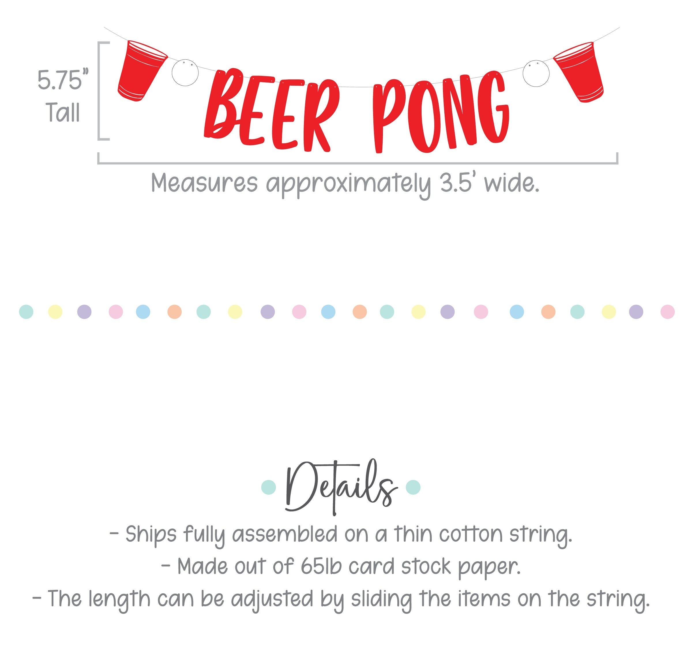 Beer Pong Banner, Beer Pong Garland, Beer Pong Birthday, Beer Pong Decoration, Beer Pong Birthday Decor, Summer Banner, Beer Pong Decoration