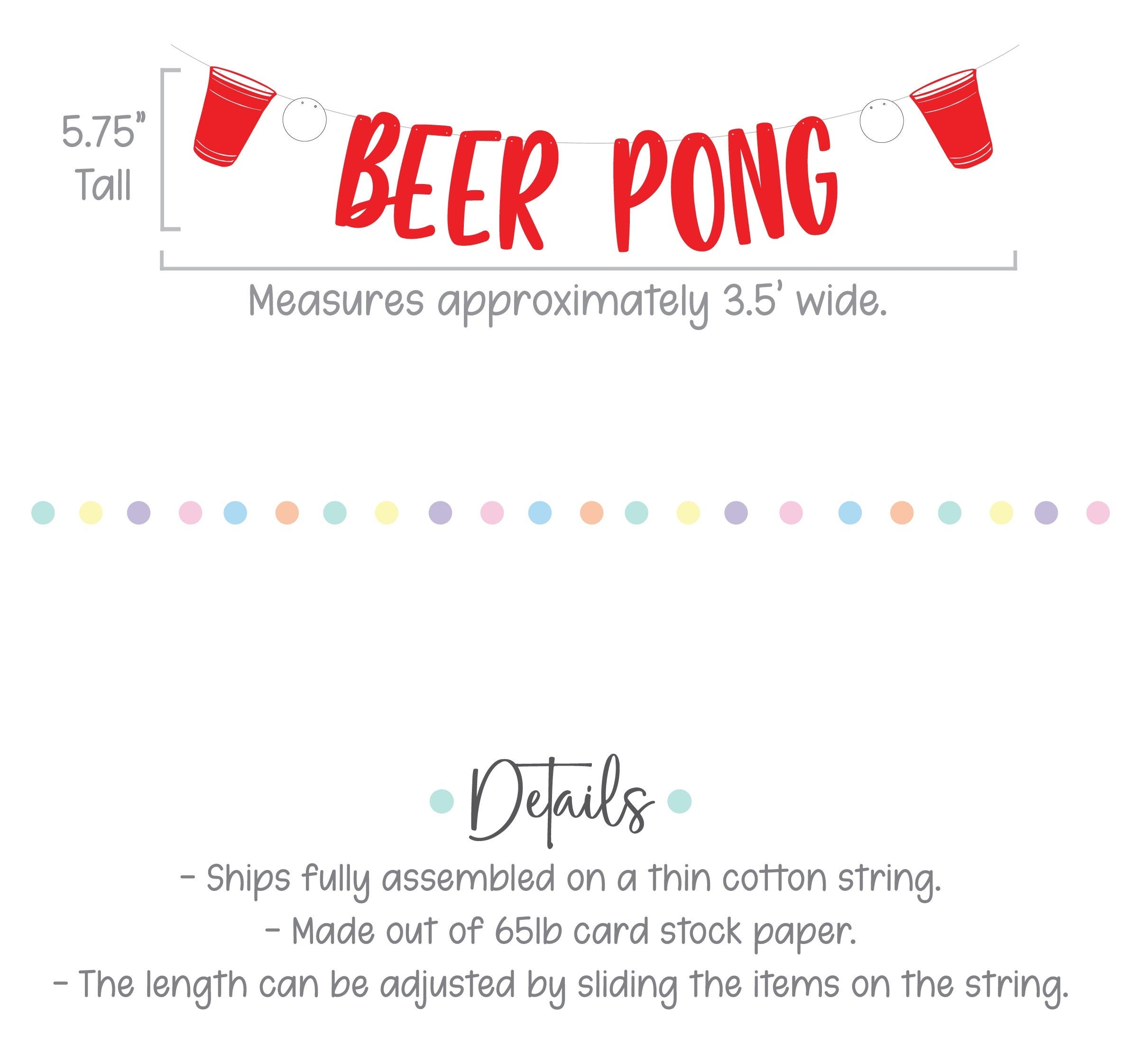 Beer Pong Banner, Beer Pong Garland, Beer Pong Birthday, Beer Pong Decoration, Beer Pong Birthday Decor, Summer Banner, Beer Pong Decoration