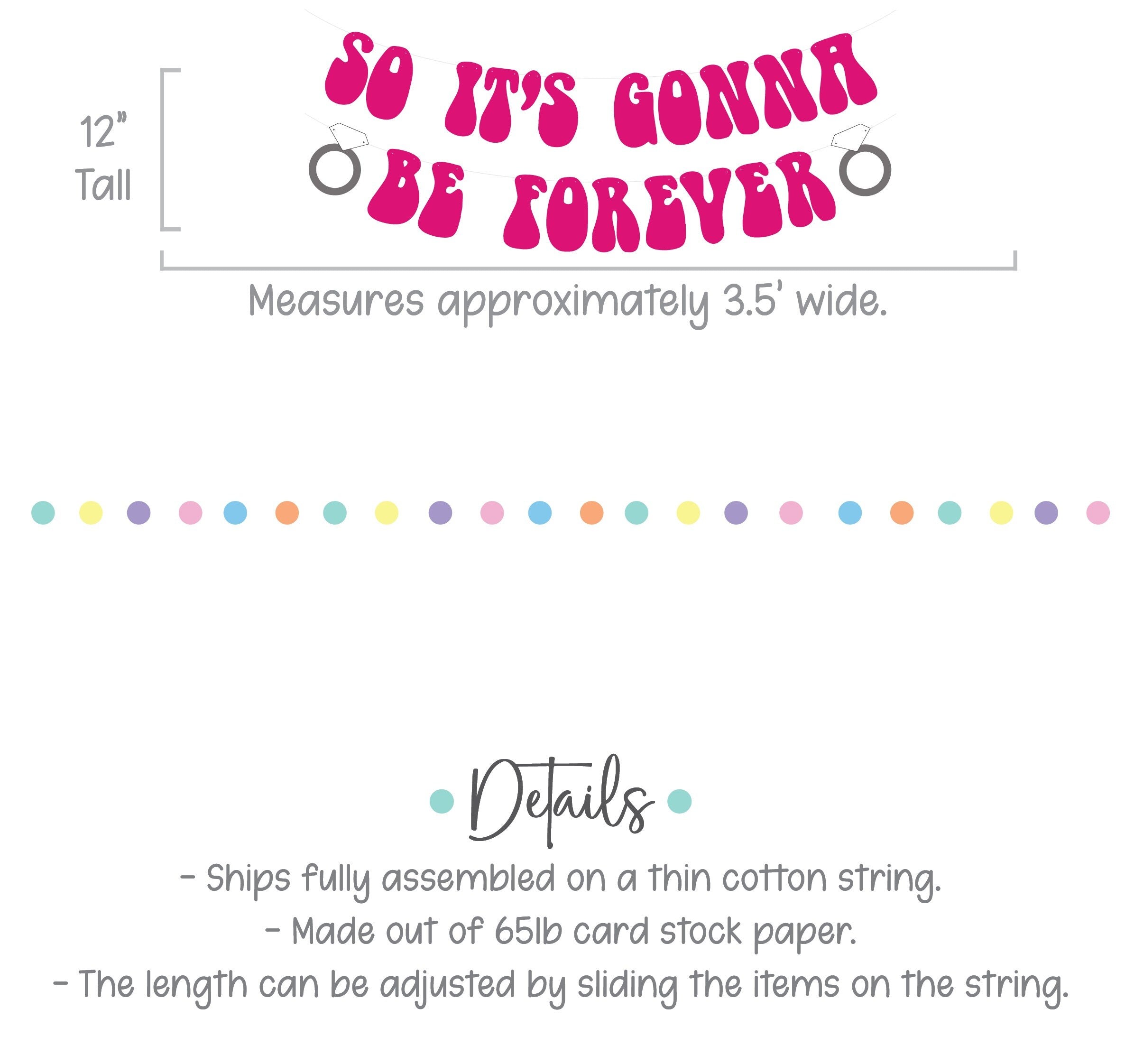 So It&#39;s Gonna Be Forever, So It&#39;s Gonna Be Forever Banner, Engagement Decorations, Bachelorette Decorations, Bridal Shower Decorations