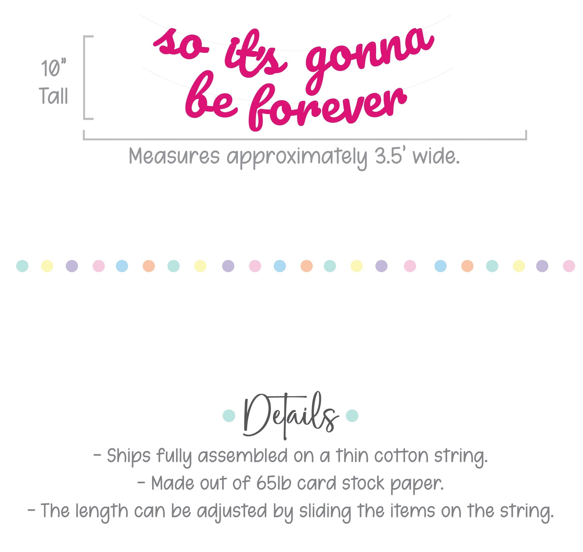 So It&#39;s Gonna Be Forever, So It&#39;s Gonna Be Forever Banner, Engagement Decorations, Bachelorette Decorations, Bridal Shower Decorations
