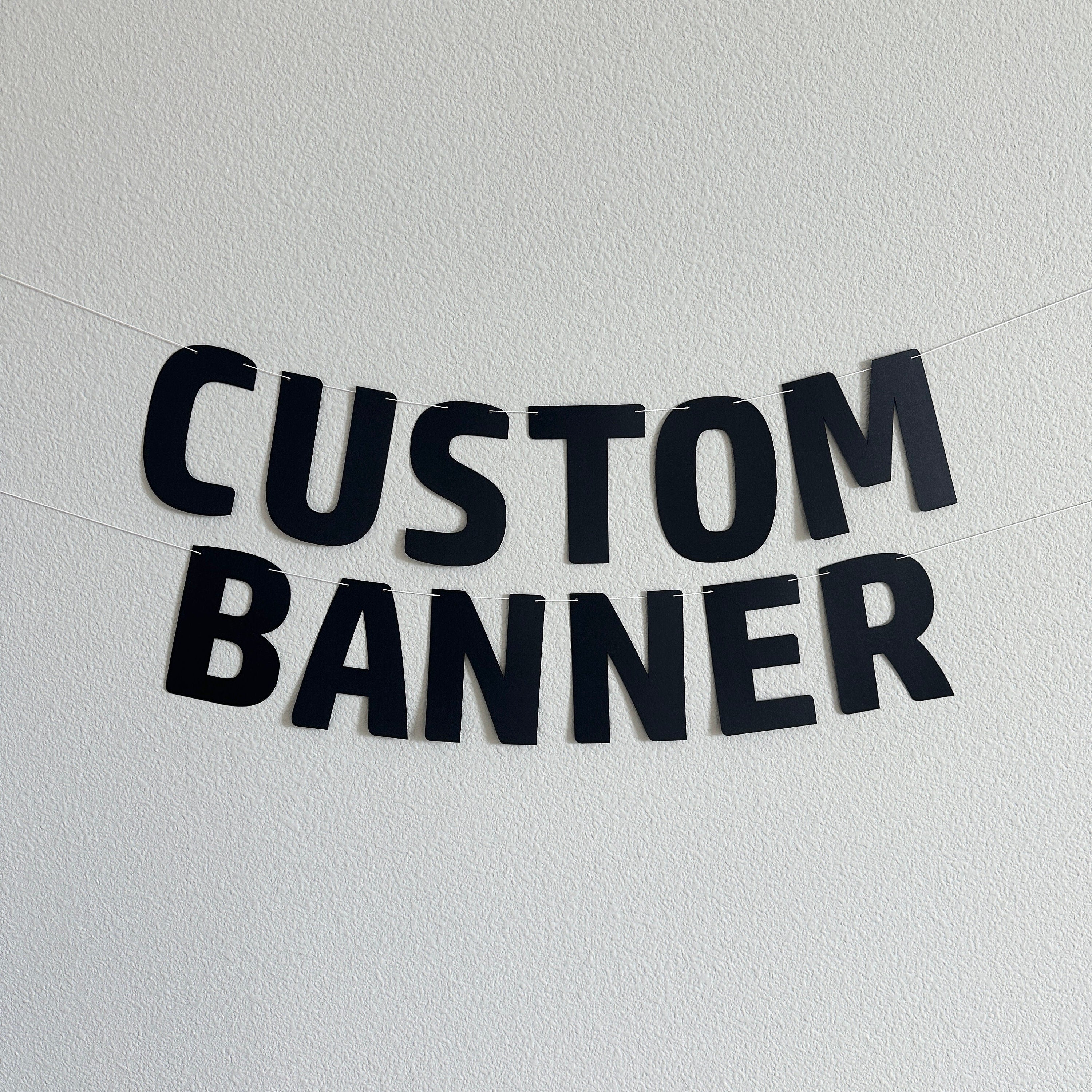 Custom Banner, Custom Black Banner, Customizable Banner, Custom Fun Font Banner, Custom Sign, Custom Birthday Banner