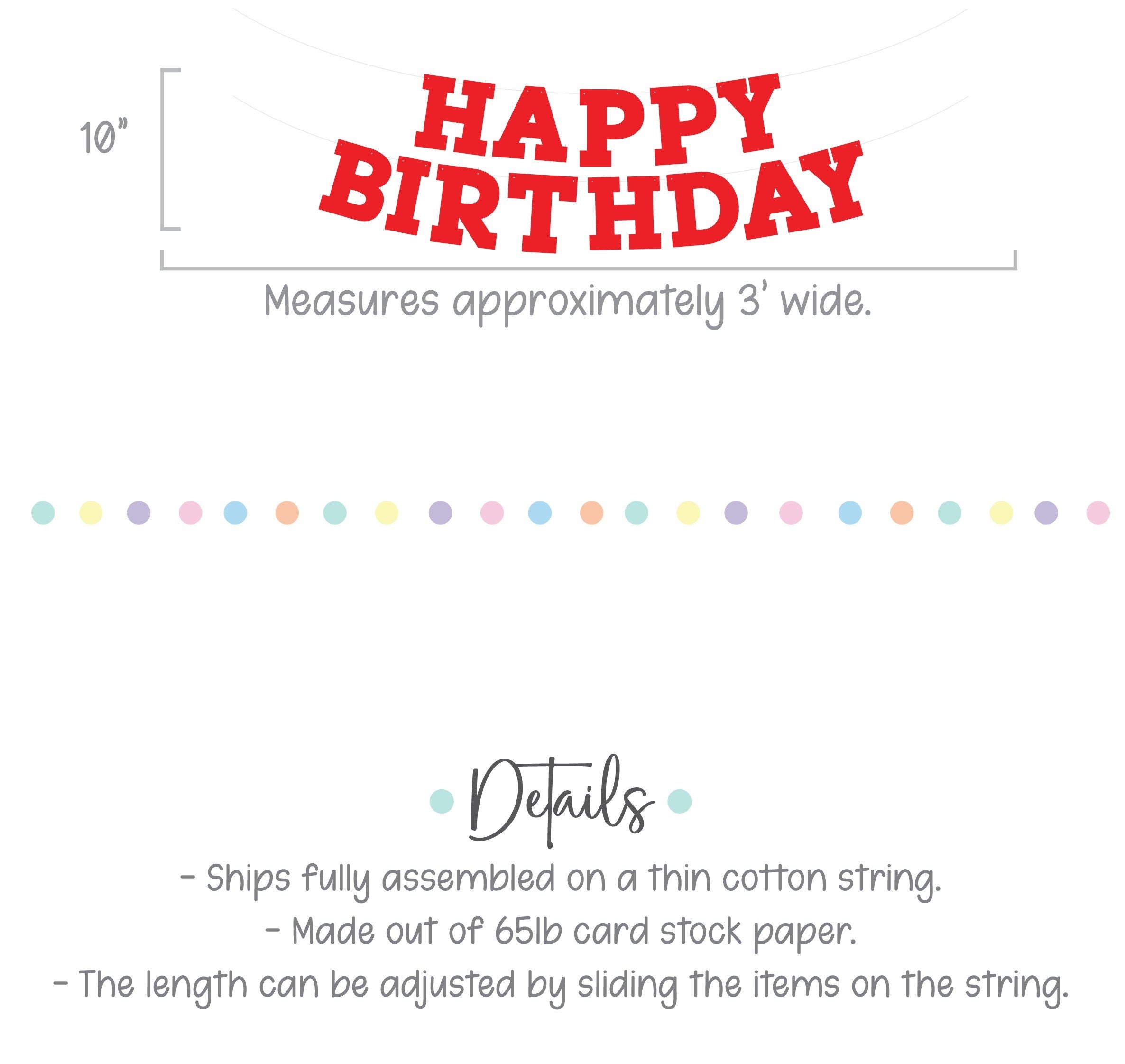 Red Happy Birthday Banner, Red Birthday Banner, Bold Serif Font, Red Customize Banner, Red Birthday Banner,  Red Party Decor, Red Decor