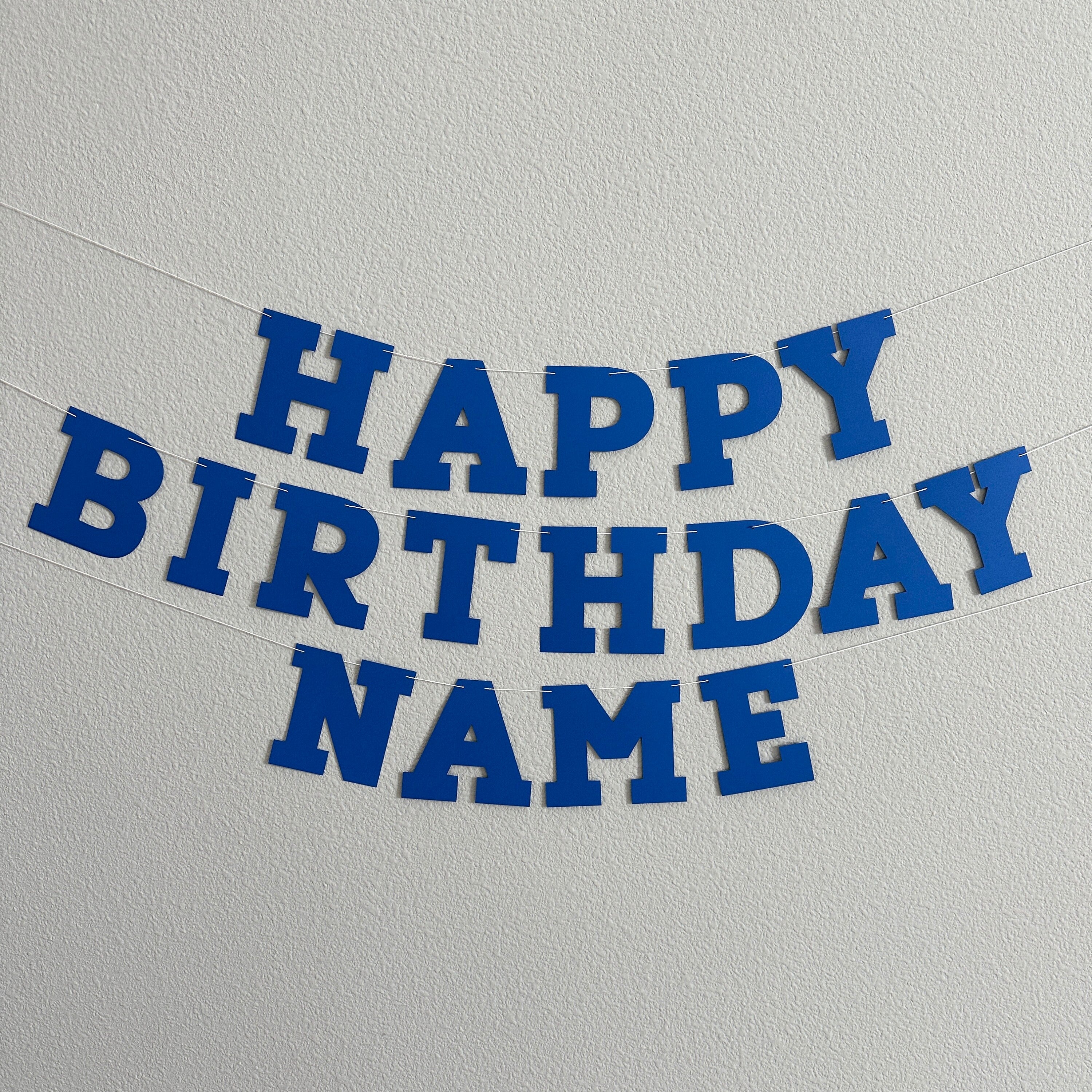 Royal Blue Happy Birthday Banner, Royal Blue Birthday Banner, Royal Blue Banner, Bold Serif Font, Royal Blue Party Decor