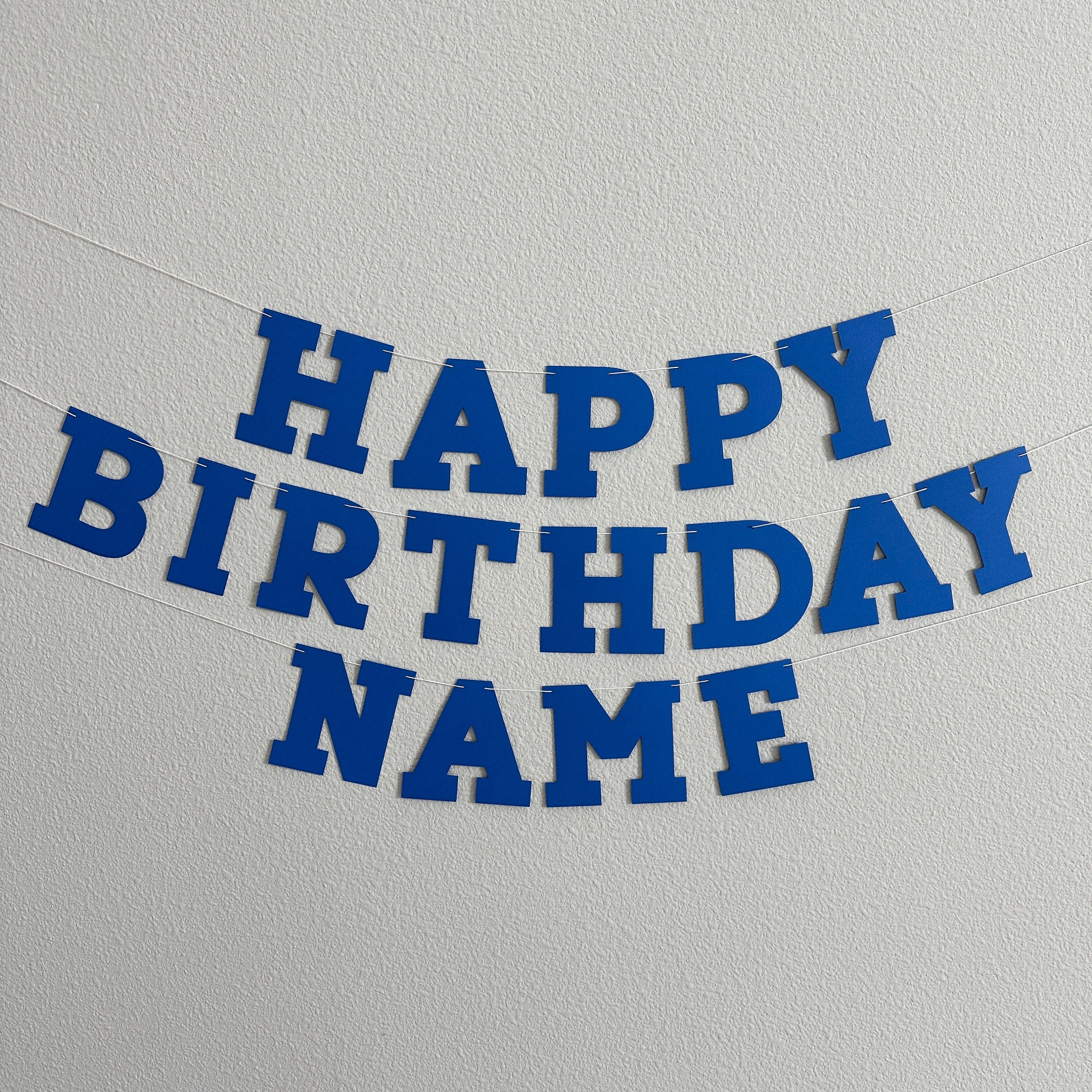 Royal Blue Happy Birthday Banner, Royal Blue Birthday Banner, Royal Blue Banner, Bold Serif Font, Royal Blue Party Decor