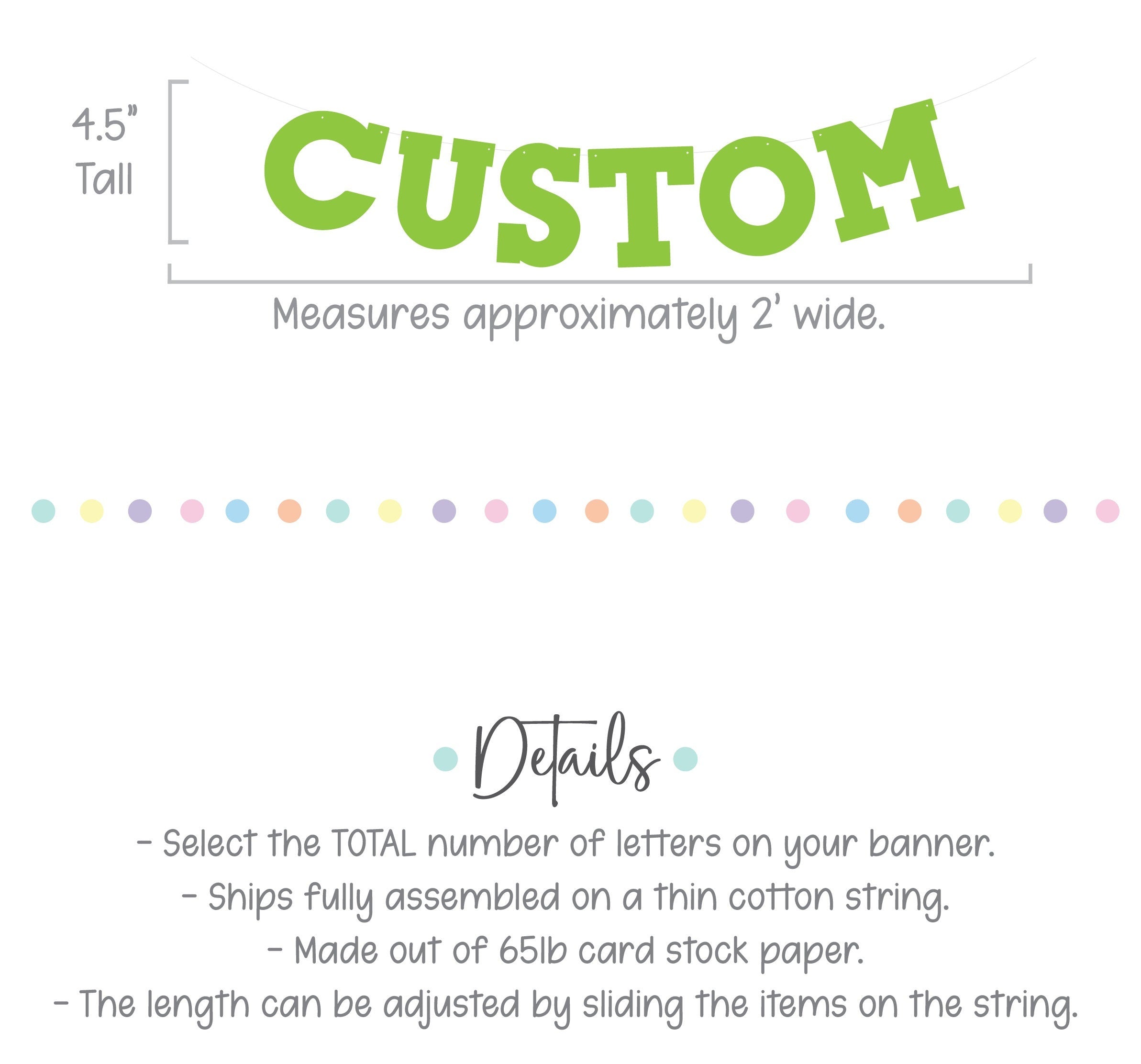 Custom Lime Green Happy Birthday Banner, Bold Serif Font, Lime Green Banner, Lime Green Party Decor, Custom Green Banner