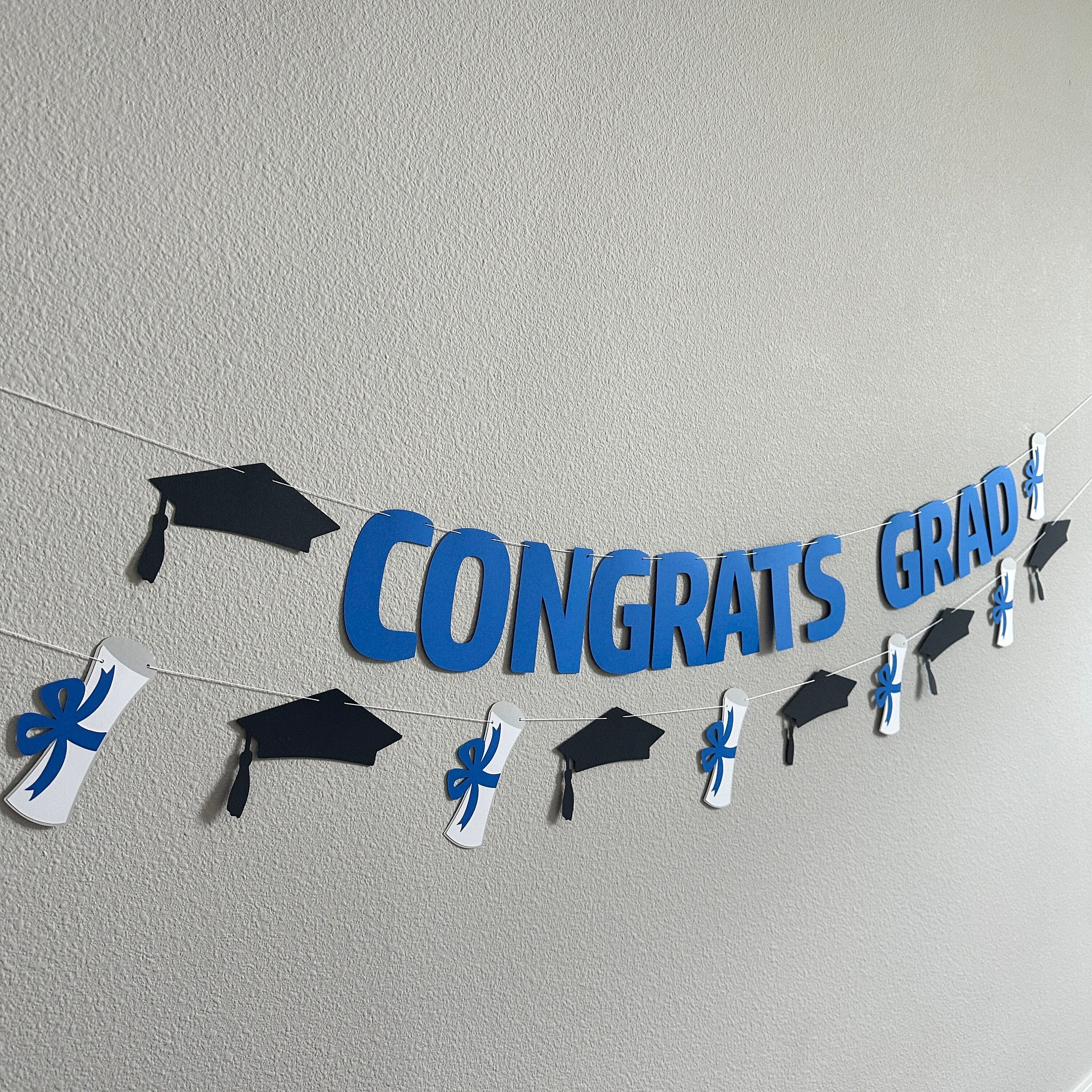 Congrats Grad Decorations, Congrats Grad Banner, Graduation Decorations, Blue Graduation, Congratulations Graduate, Graduation Party