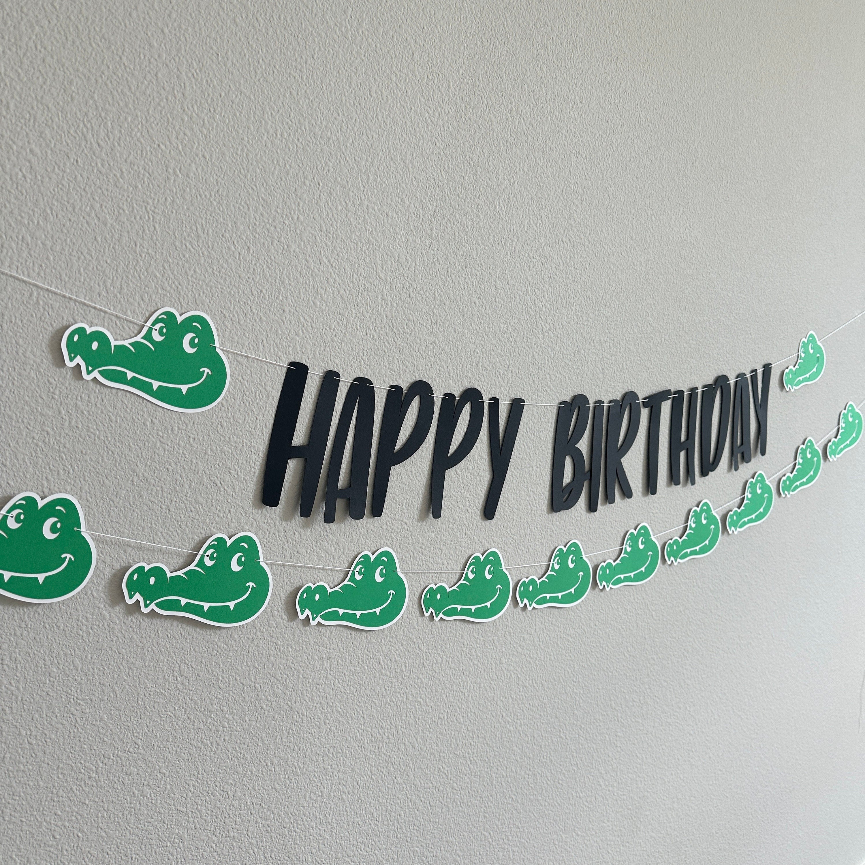 Alligator Happy Birthday Banner, Alligator Birthday Party, Alligator Decorations, Alligator Happy Birthday Sign, Birthday Theme Ideas