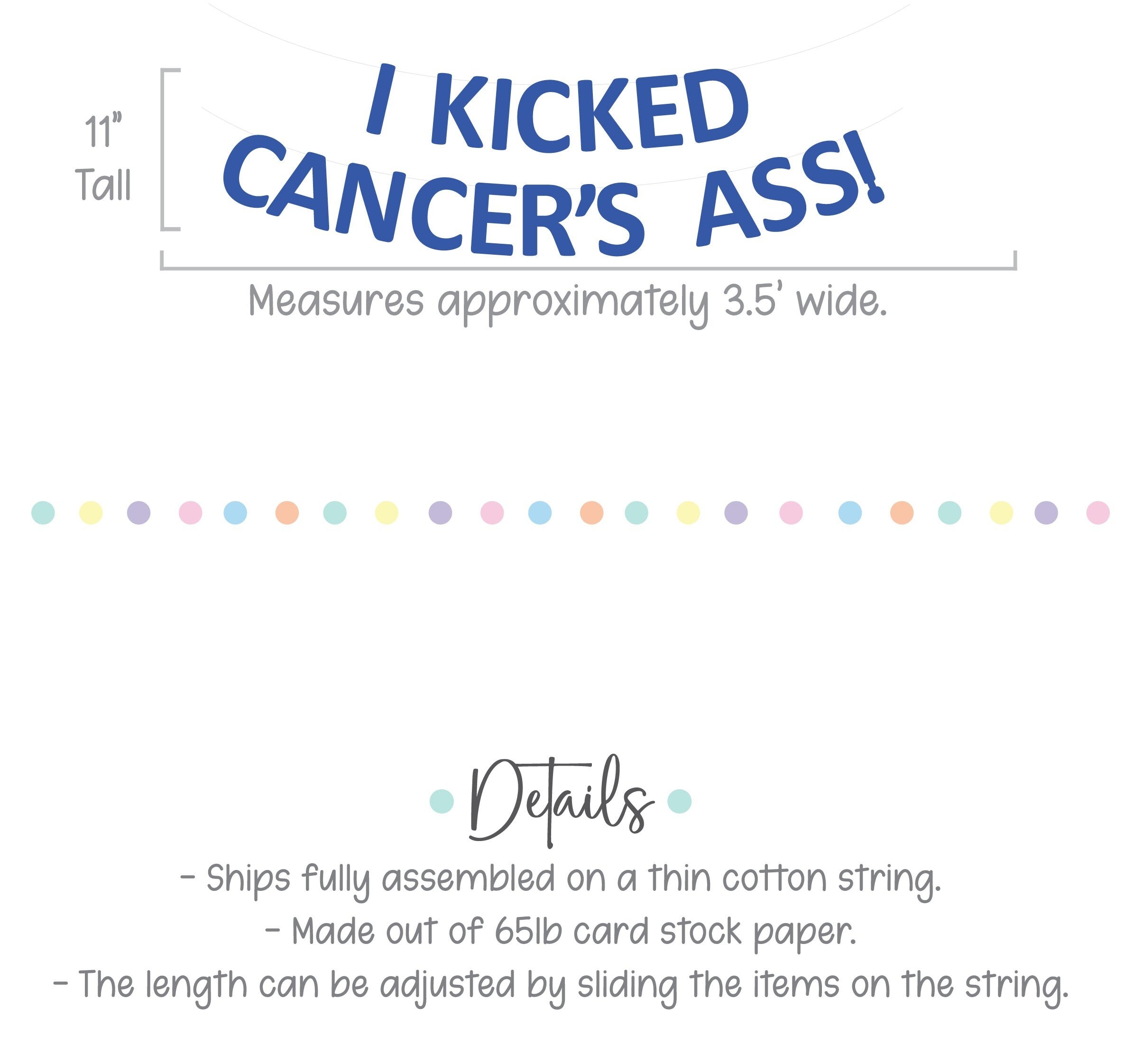 I Kicked Cancer&#39;s Ass Banner, Beat Cancer Banner, Cancer Free Party, I Kicked Cancer&#39;s Ass, Cancer Free Banner