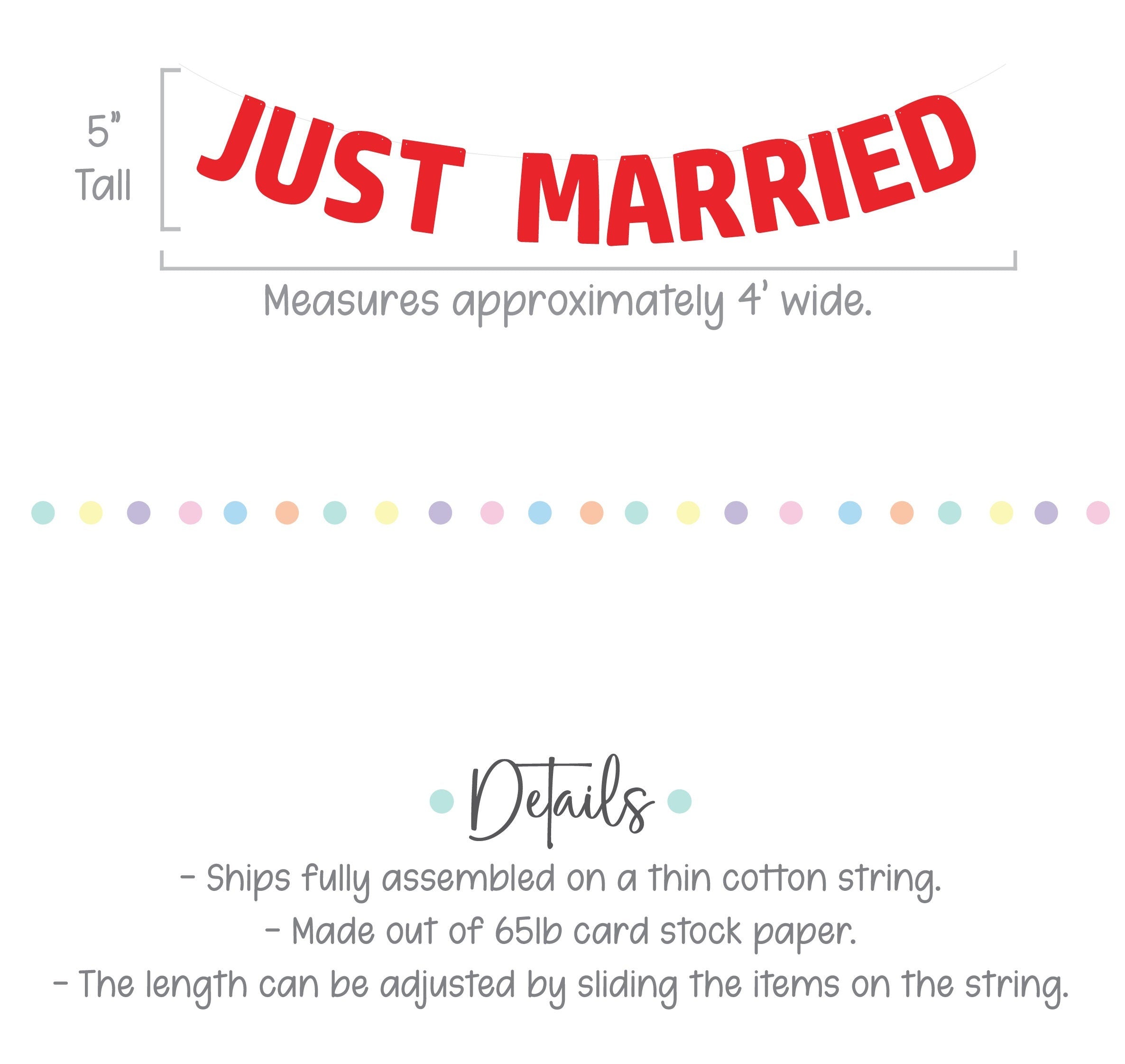 Just Married, Just Married Banner, Just Married Decorations, Custom Banner, Custom Wedding Banner