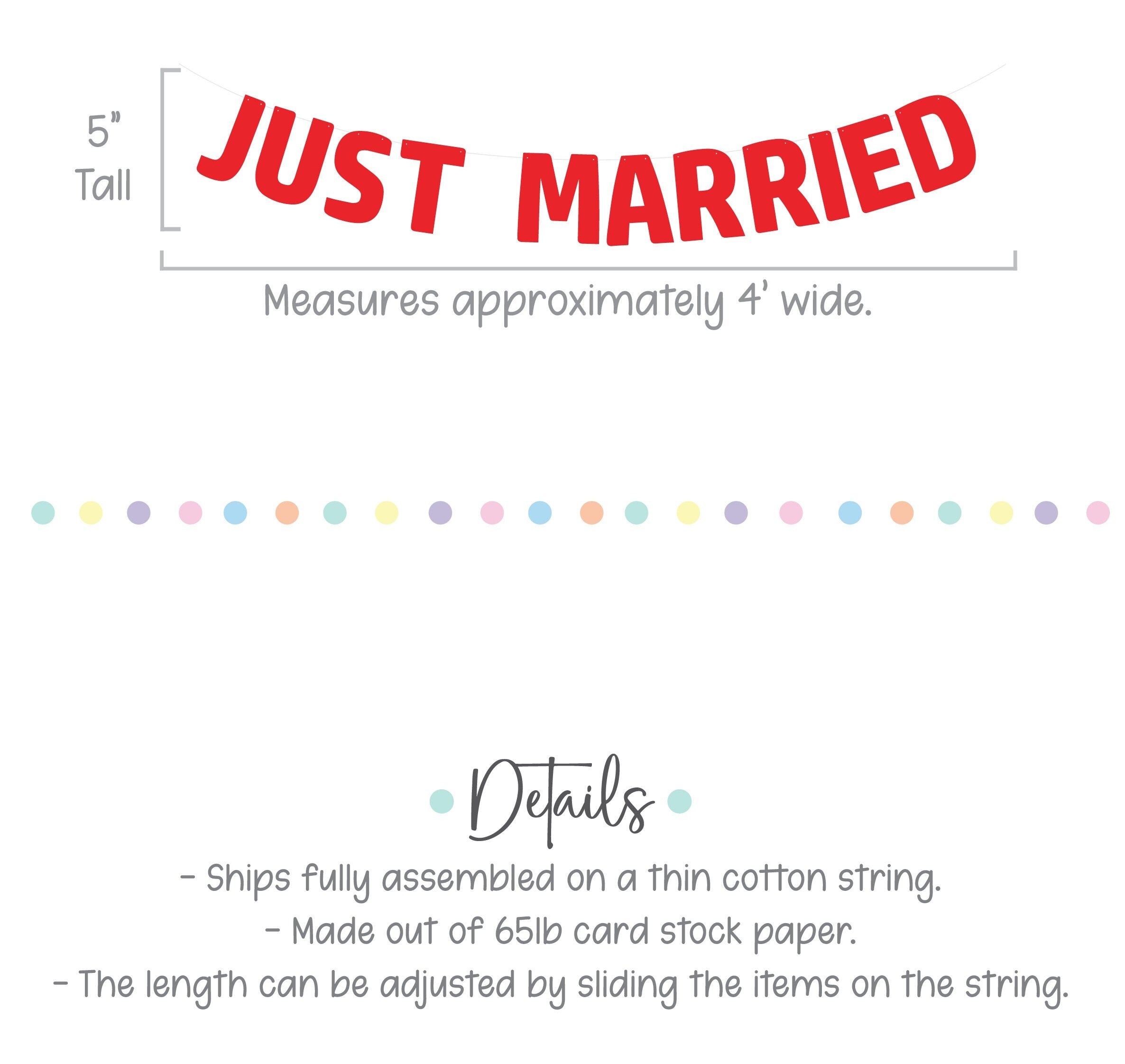Just Married, Just Married Banner, Just Married Decorations, Custom Banner, Custom Wedding Banner