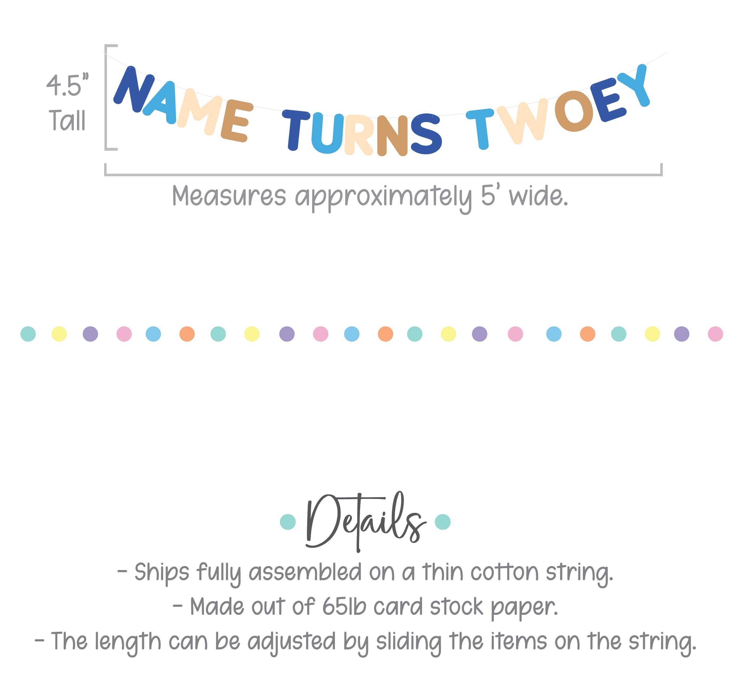 Name Turns Twoey, 2nd Birthday, Wackadoo Two, Second Birthday Decorations,