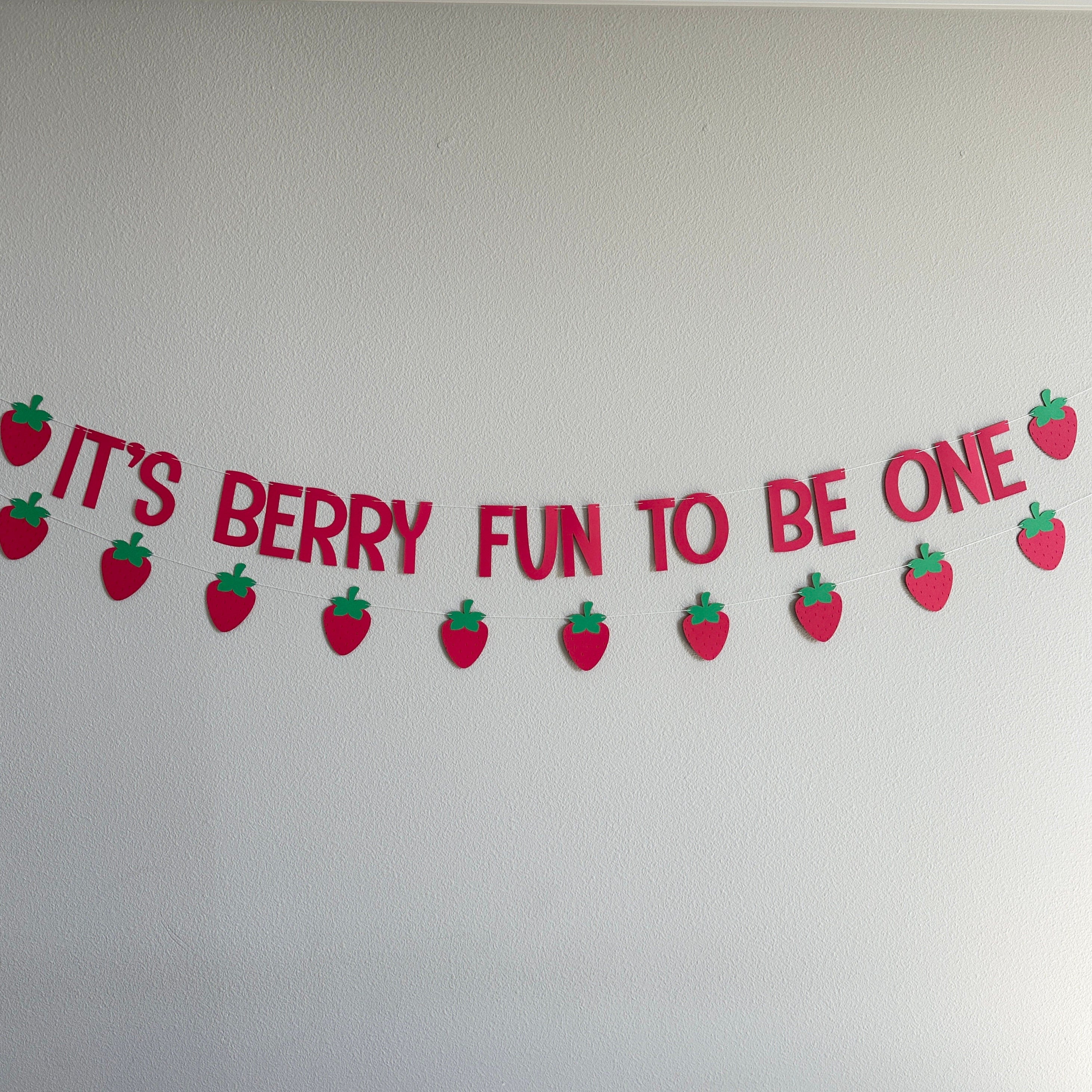 It&#39;s Berry Fun To Be One, Berry 1st Birthday, Strawberry Birthday, Strawberry Highchair Banner, Berry Sweet One, Strawberry Garland