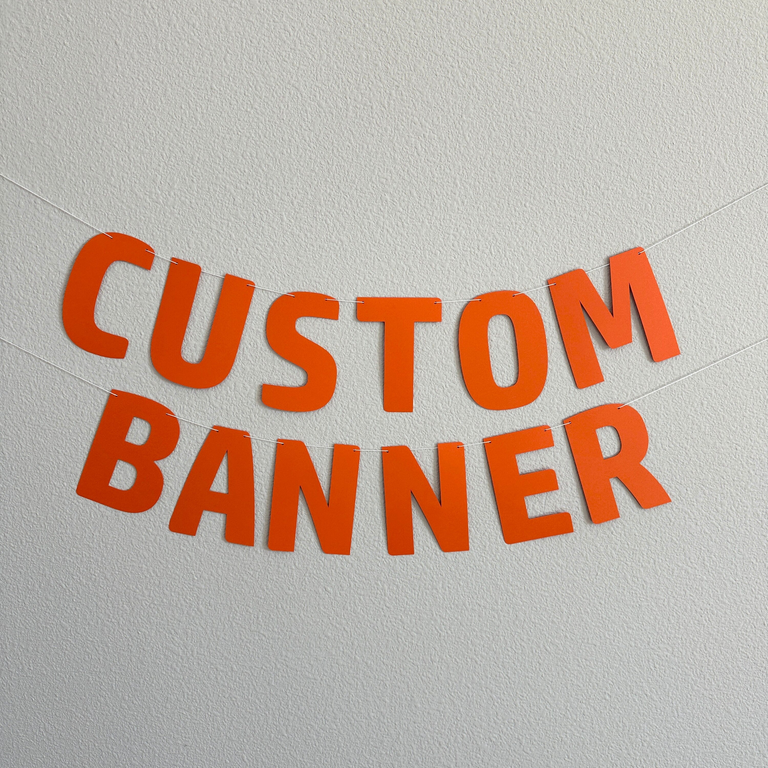 Custom Orange Banner, Custom Banner, Customizable Banner, Custom Fun Font Banner, Custom Sign, Custom Birthday Banner, Orange Decorations