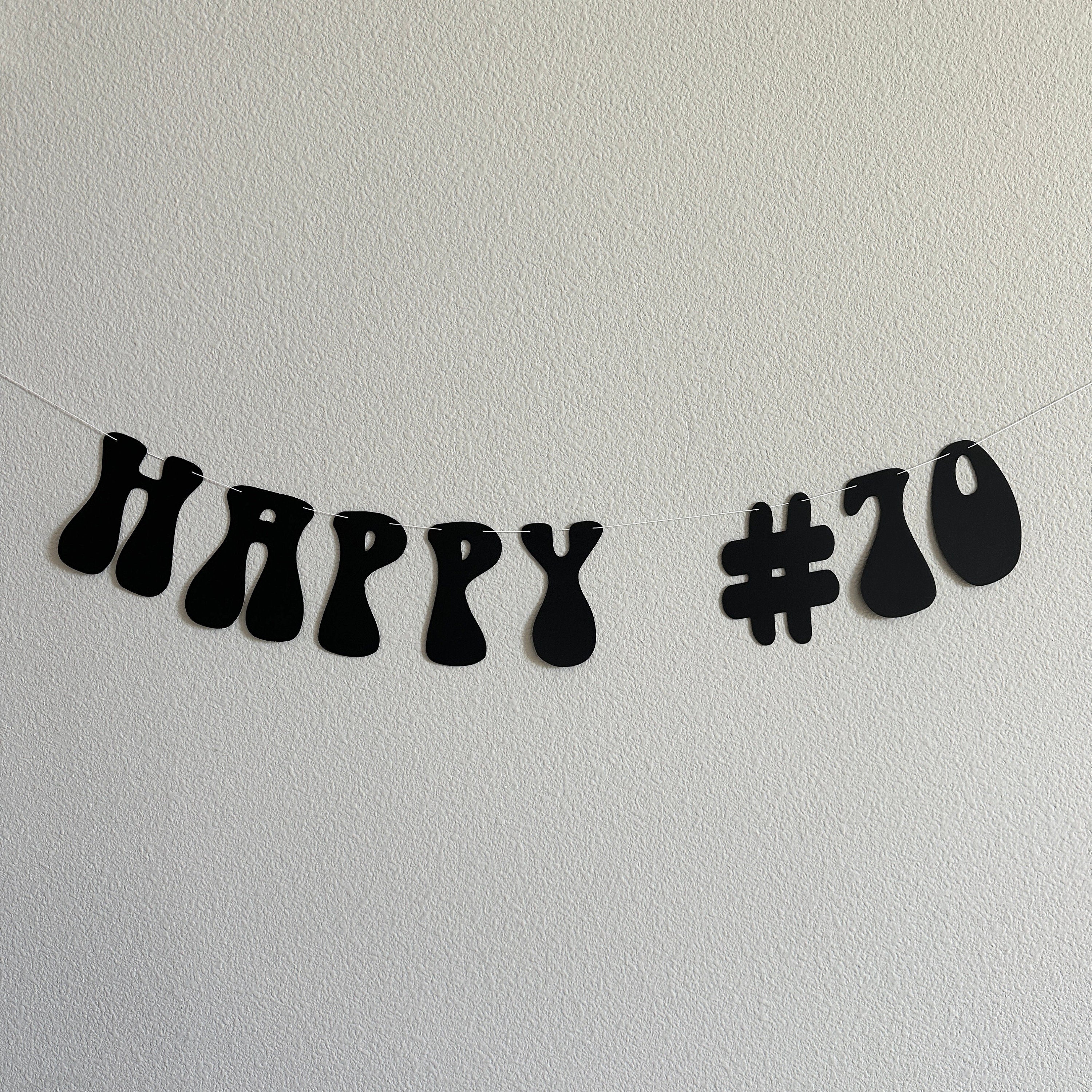 Happy #70, 70th Birthday Banner, Happy 70th, 70th Birthday Decorations, 70th Birthday Party