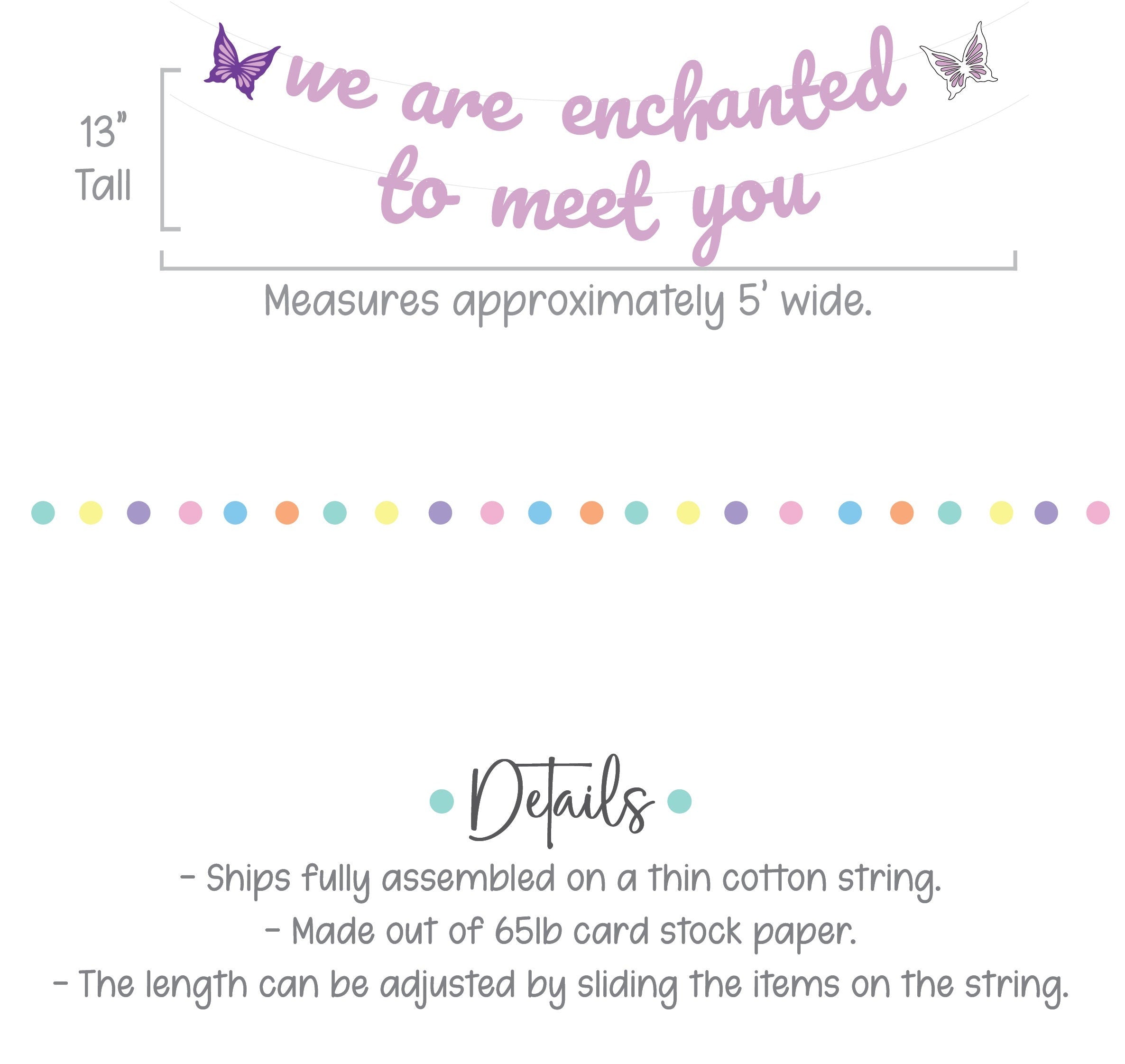 We Are Enchanted To Meet You, Baby Shower Banner, Butterfly Baby Shower Banner