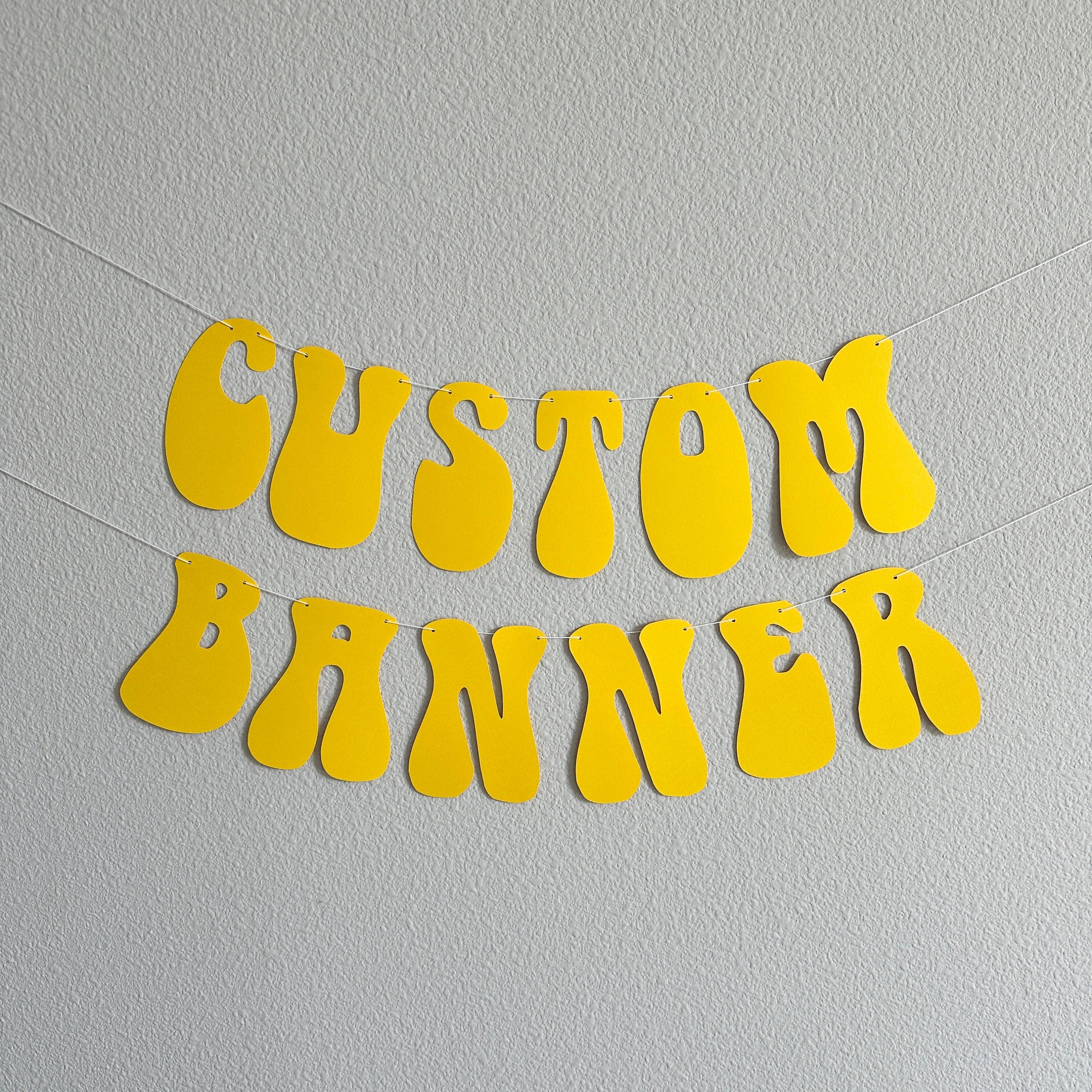 Custom Yellow Banner, Yellow Party, Yellow Decorations, Yellow Birthday Decorations, Custom Banner, Custom Retro Banner, Retro Theme