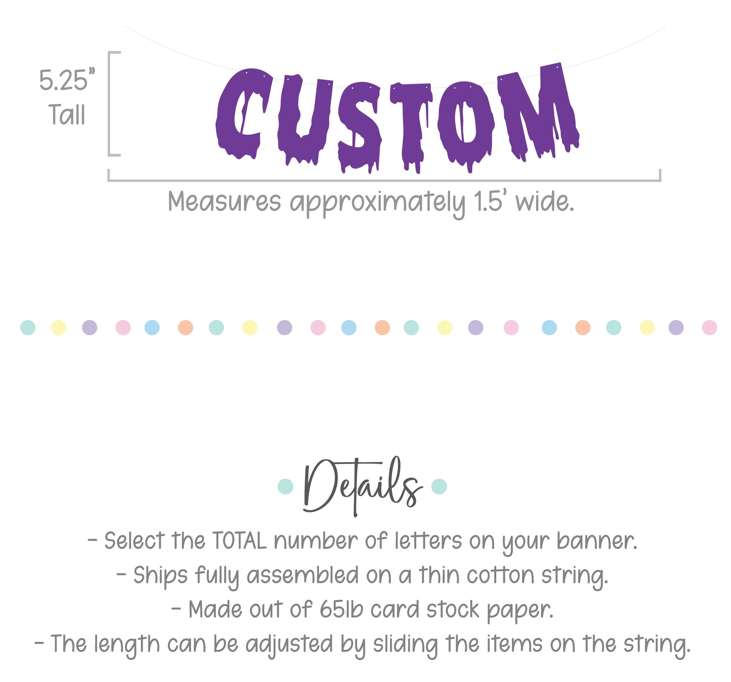 Custom Purple Banner, Custom Halloween Banner, Customizable Banner, Custom Halloween Font Banner, Melting Letters Font, Halloween