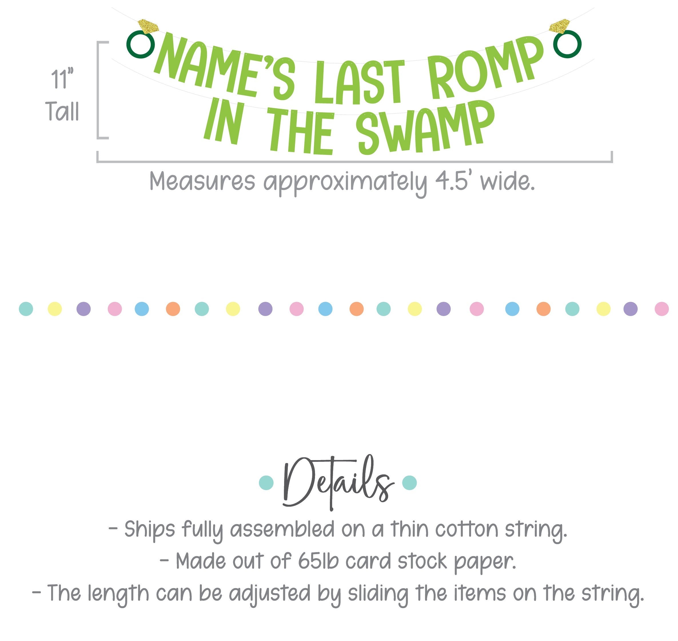 Name&#39;s Last Romp In The Swamp, Bachelorette Decorations, Bachelorette Theme Ideas, Last Romp In The Swamp