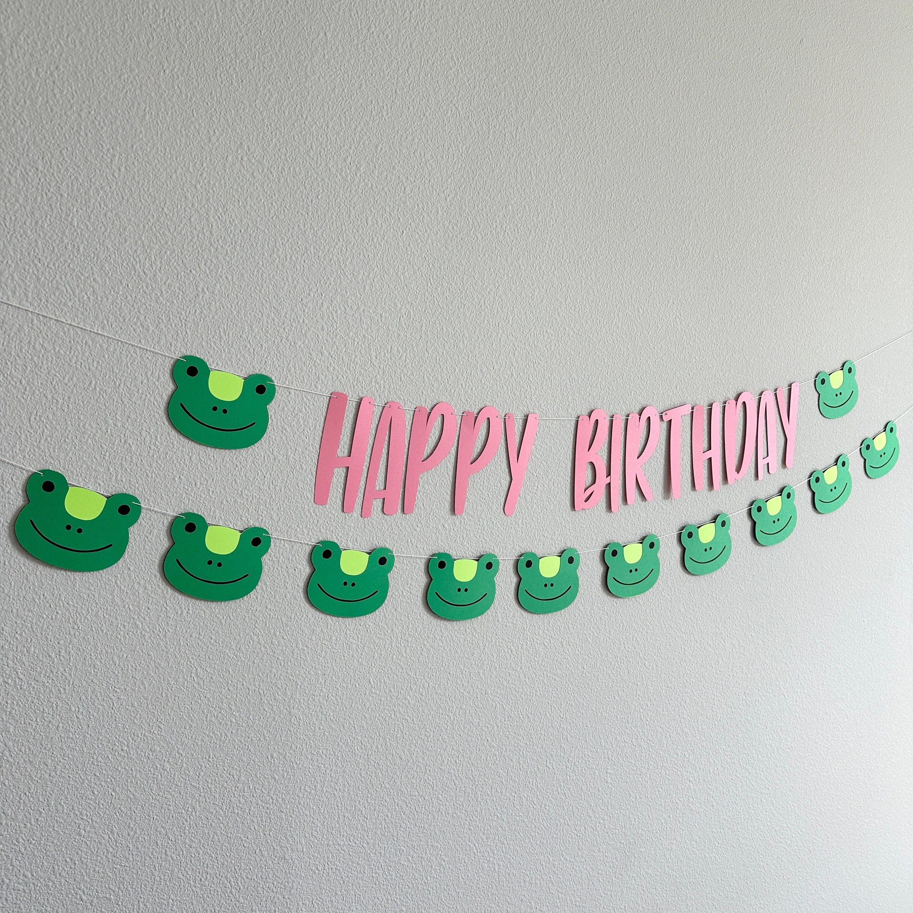 Frog Garland, Frog Banner, Frog Decor, Cute Frog Decorations, Pink Frog Banner, Frogs, Frog Birthday Party Decorations