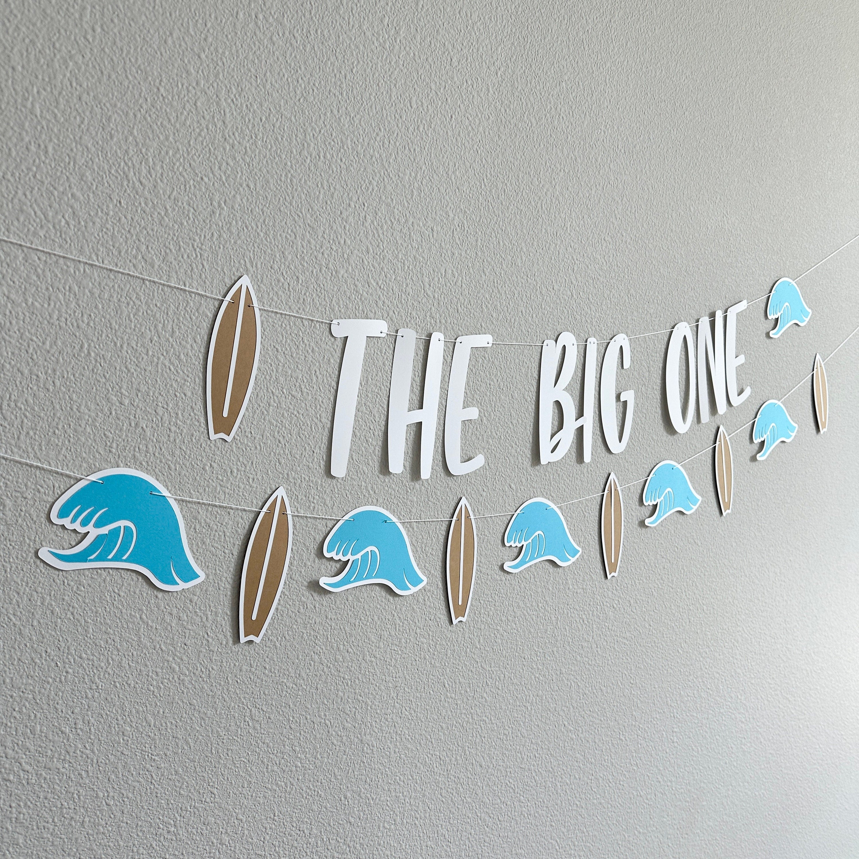 The Big One, 1st Birthday Party Decorations, Surfing 1st Birthday Banner, First Birthday Banner, Surf Themed Birthday Banner