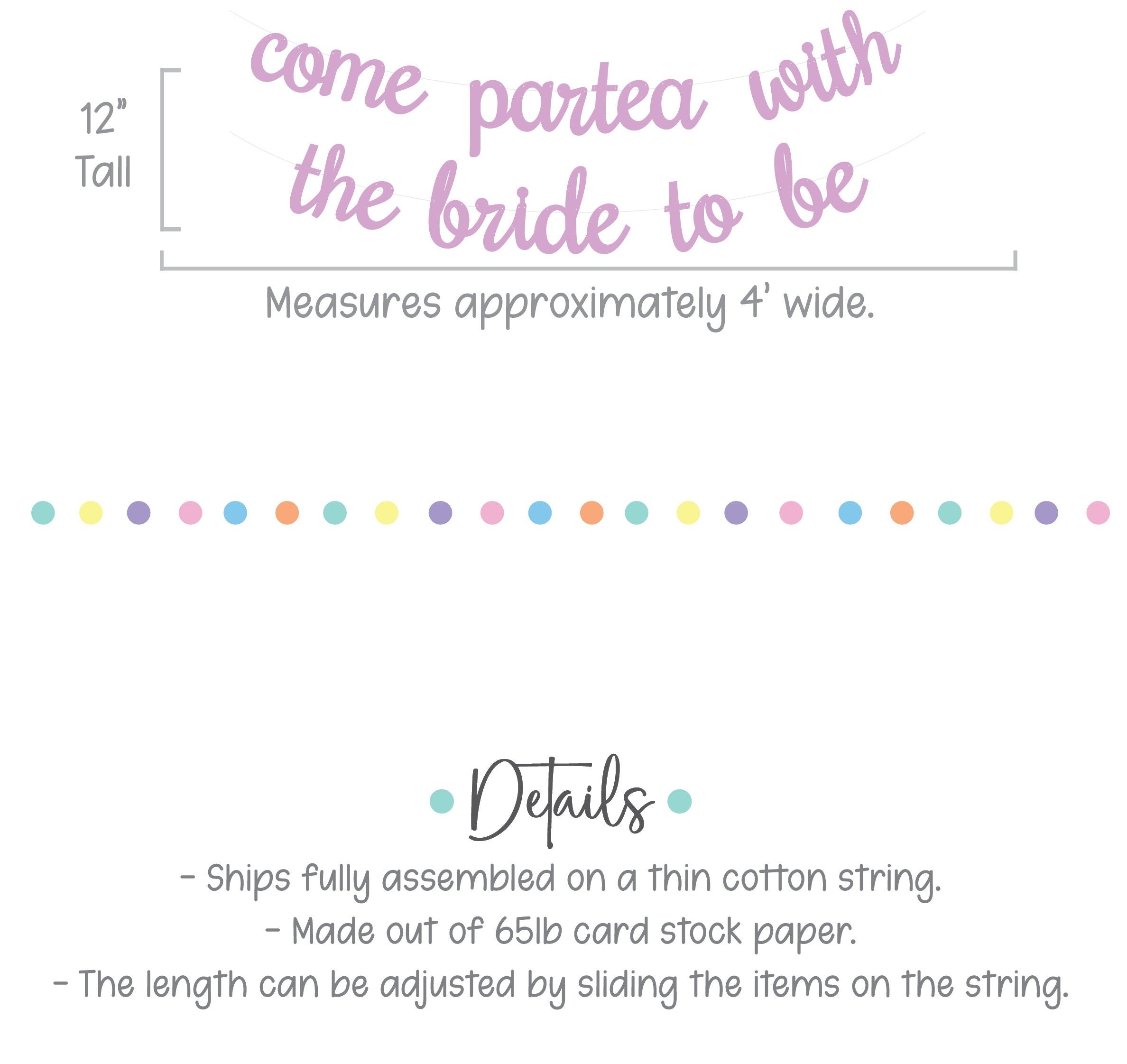 Come Partea With The Bride To Be, Bridal Shower Decorations, Tea Party Bachelorette, Tea Party Bridal Shower