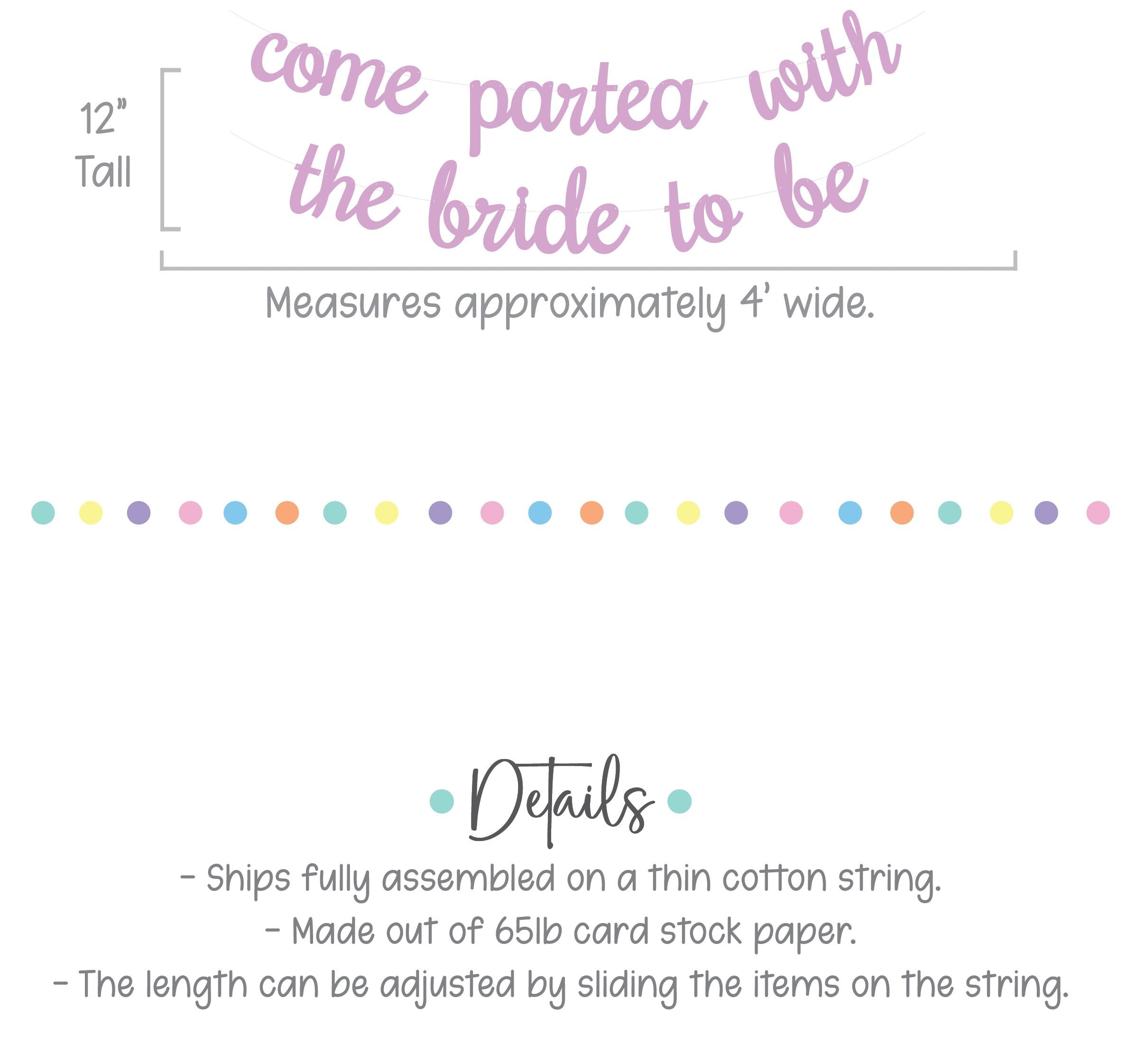 Come Partea With The Bride To Be, Bridal Shower Decorations, Tea Party Bachelorette, Tea Party Bridal Shower
