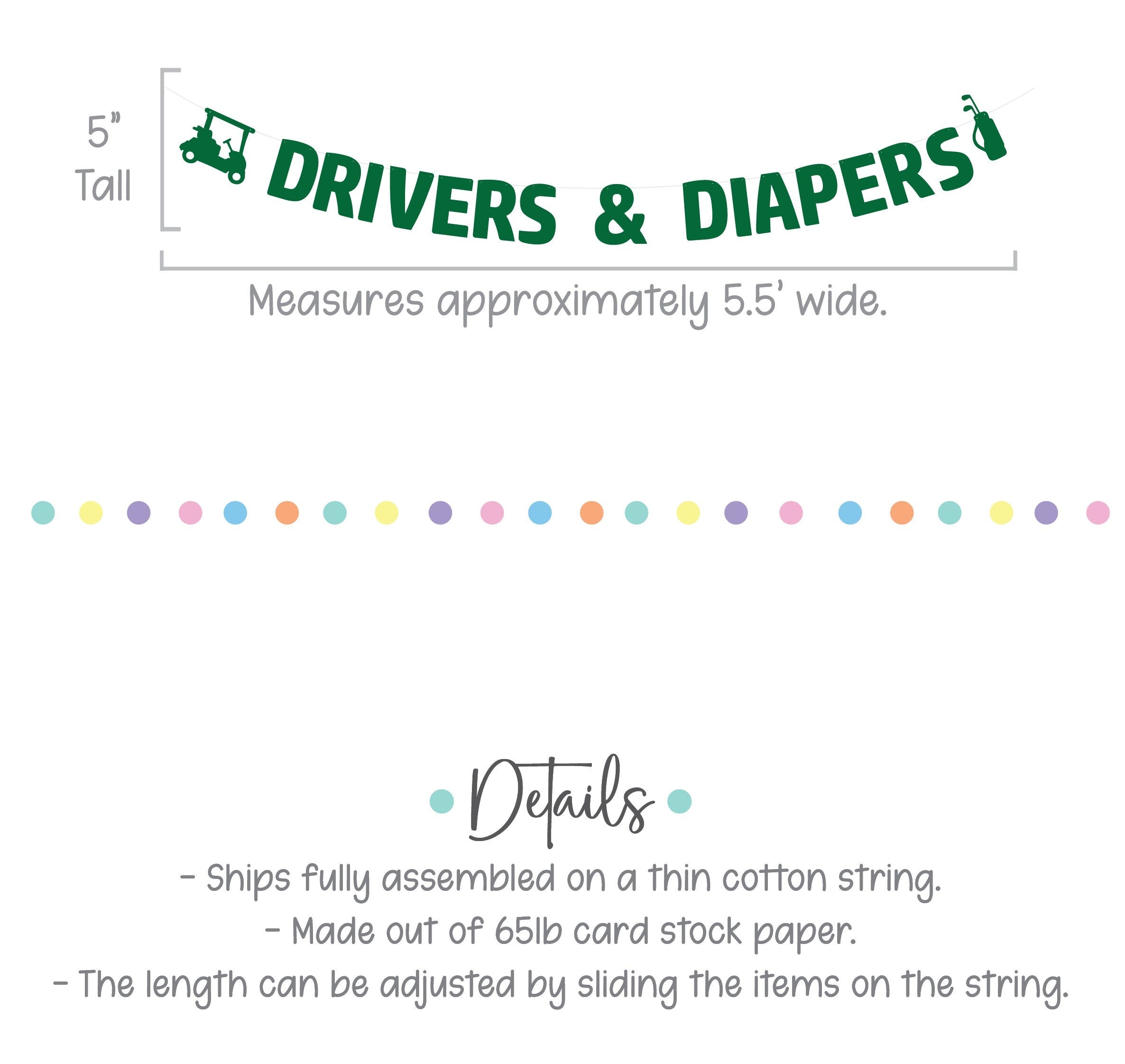 Drivers & Diapers, Golf Baby Shower, Dad Baby Shower, Guys Baby Shower, Dudes and Diapers, Diaper Shower Banner