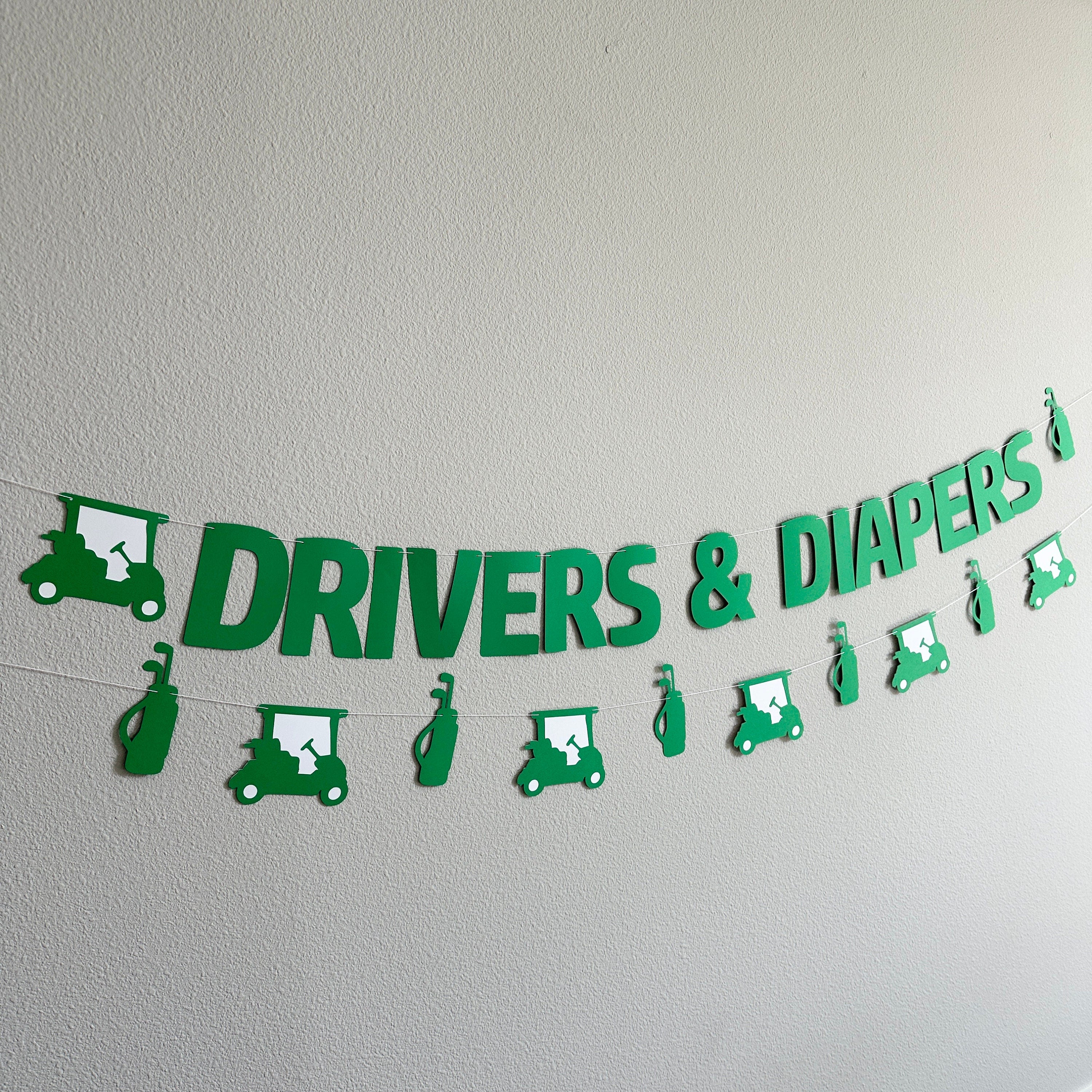 Drivers & Diapers, Golf Baby Shower, Dad Baby Shower, Guys Baby Shower, Dudes and Diapers, Diaper Shower Banner