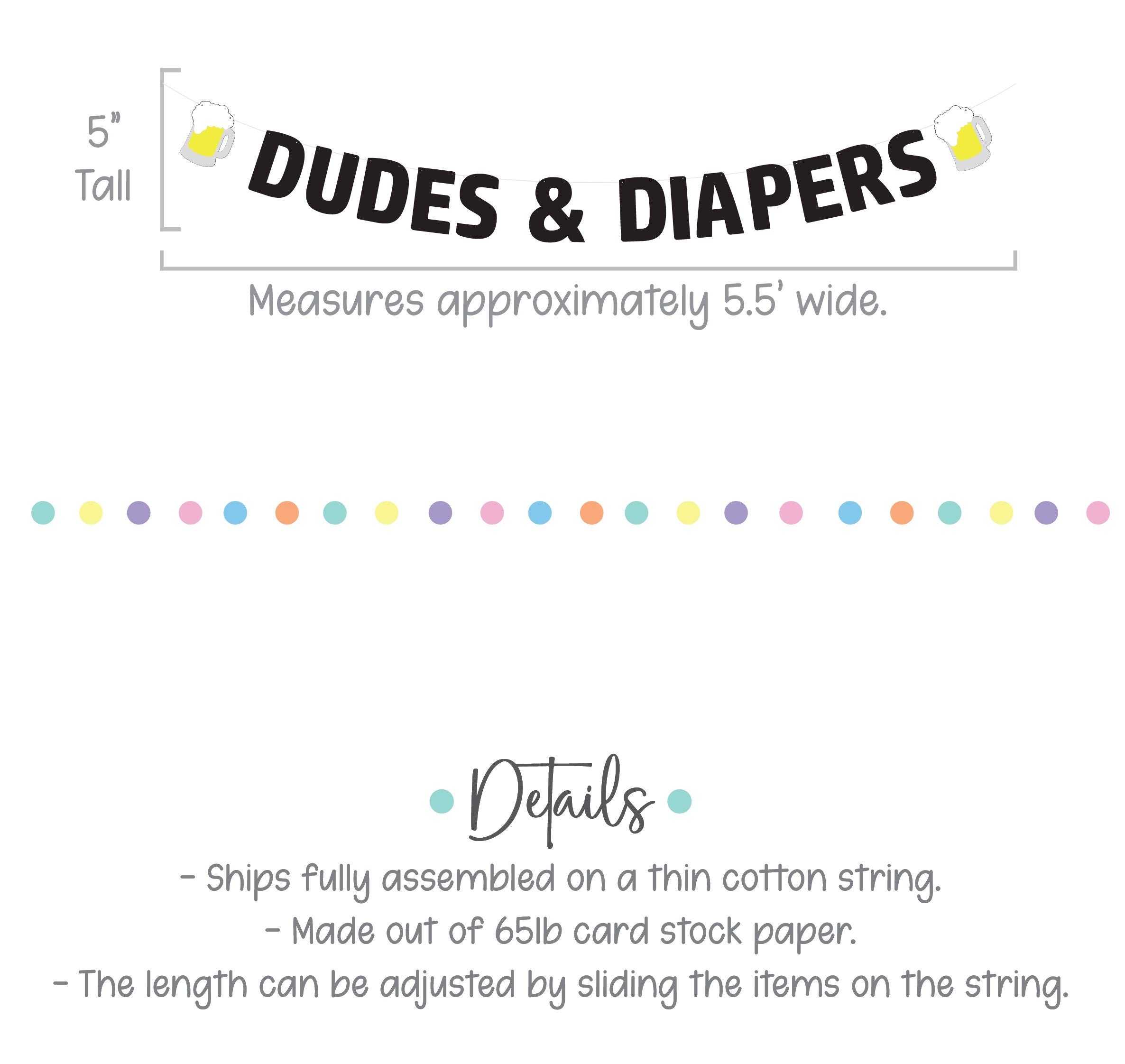 Dudes & Diapers, Dad Baby Shower, Guys Baby Shower, Dudes and Diapers, Diaper Shower Banner, Beer Themed Baby Shower