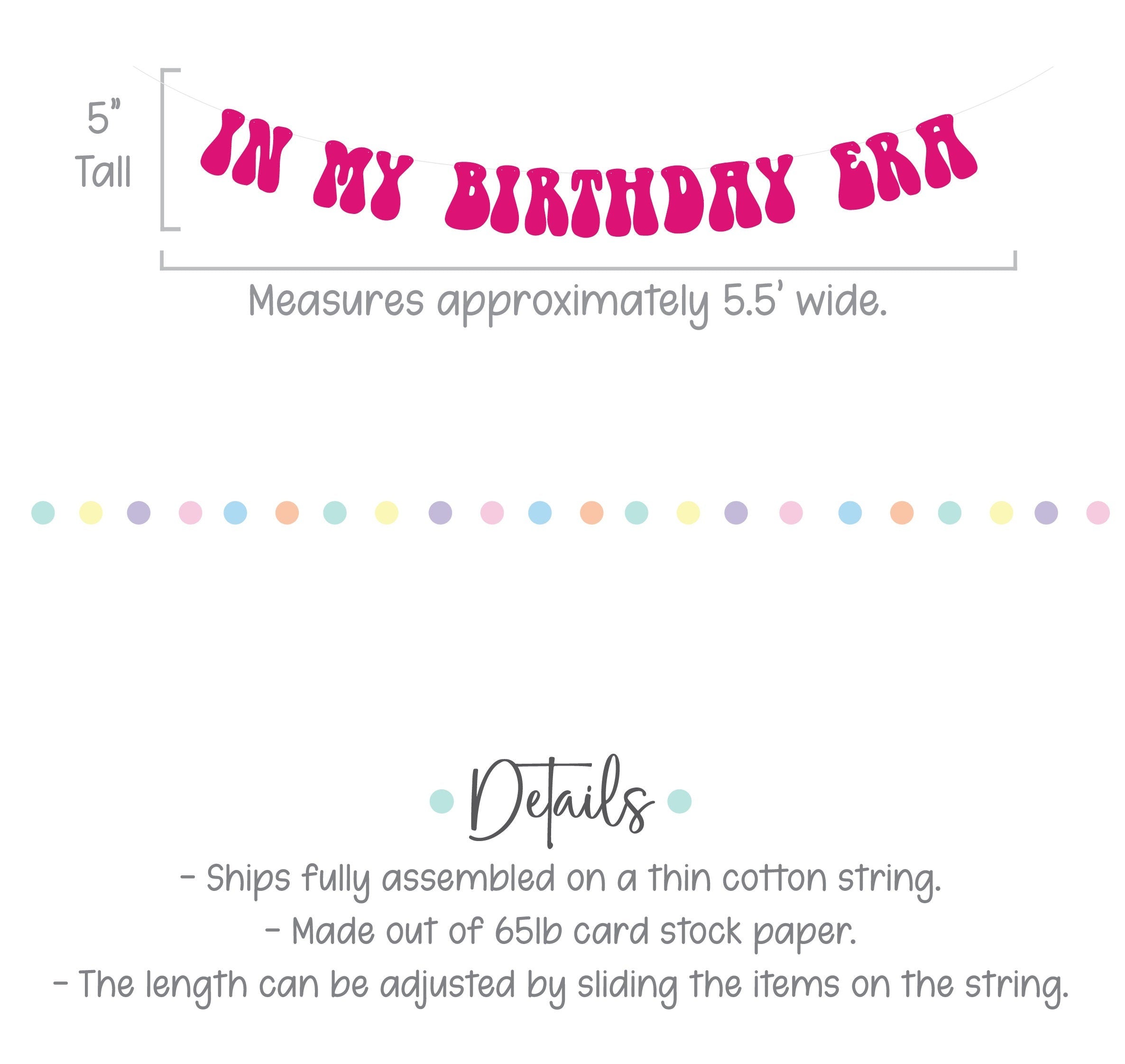 In My Birthday Era, In My Birthday Era Banner, Fuchsia Banner, Birthday Era Decorations, Hot Pink Decorations