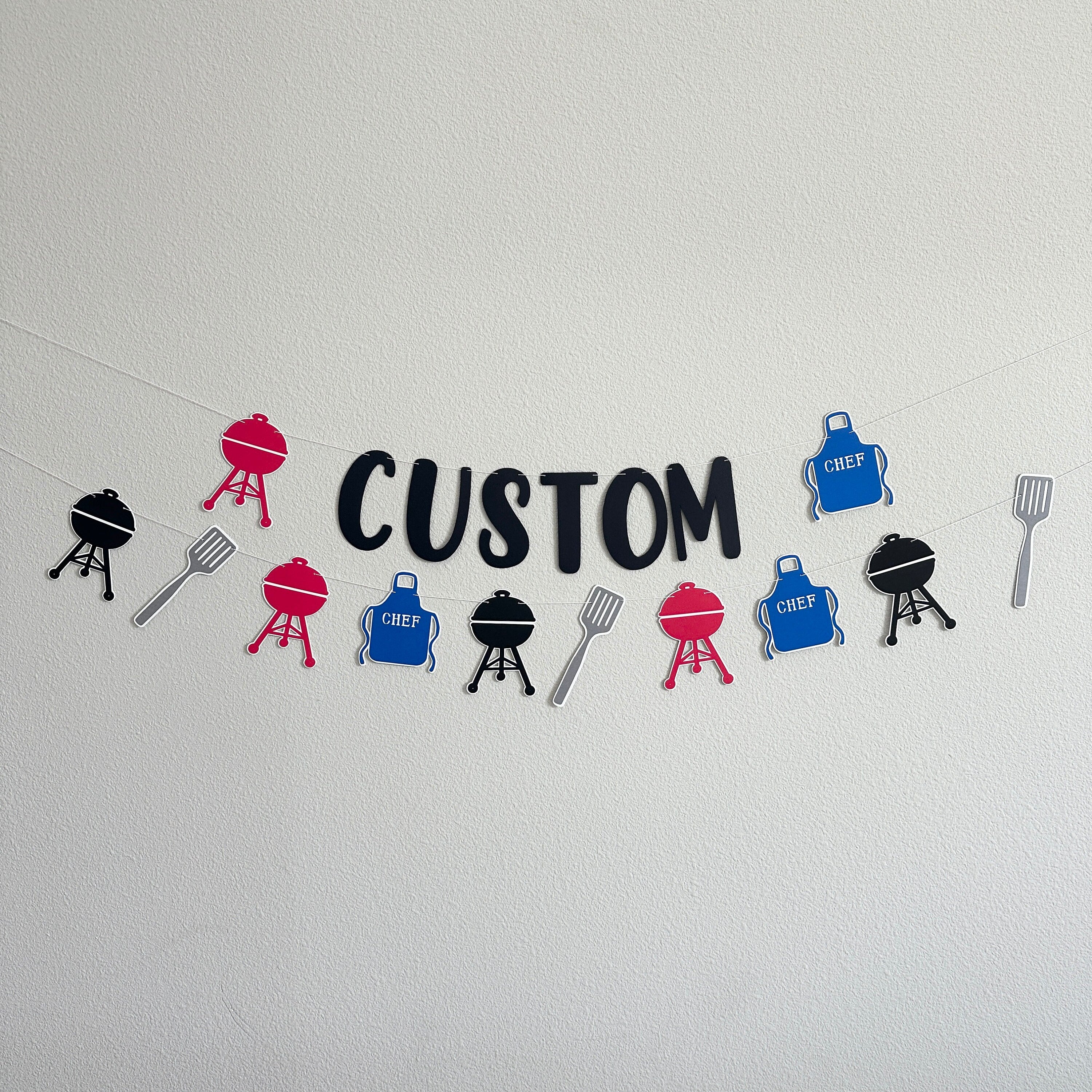 Custom BBQ Banner, Cookout Party Decorations, BBQ Decorations, BBQ Themed Decorations, Summertime Birthday, Summer Birthday