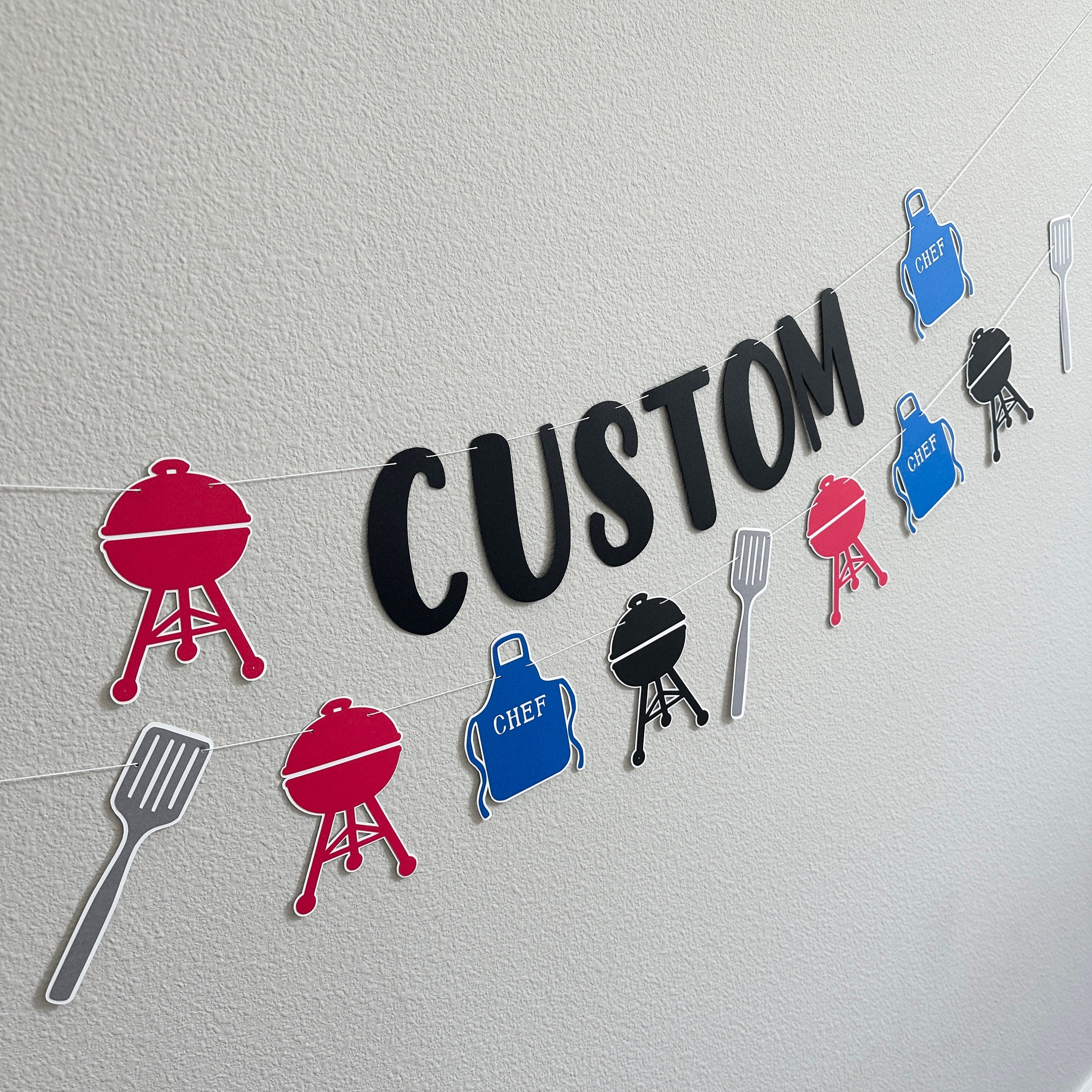 Custom BBQ Banner, Cookout Party Decorations, BBQ Decorations, BBQ Themed Decorations, Summertime Birthday, Summer Birthday