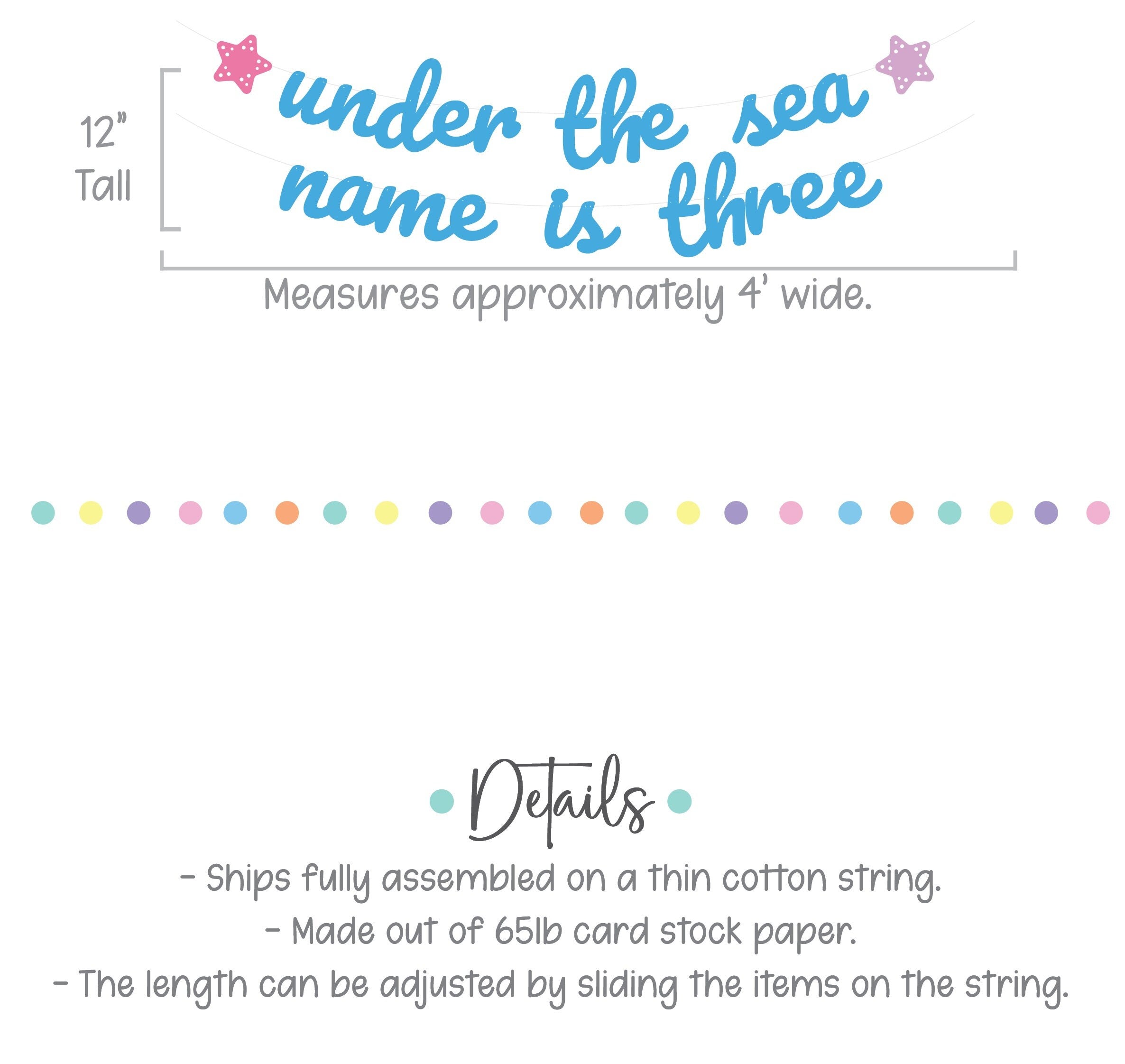 Under The Sea Name Is Three, Ocean Themed 3rd Birthday, 3rd Birthday Decorations, Under The Sea Birthday Party Decorations