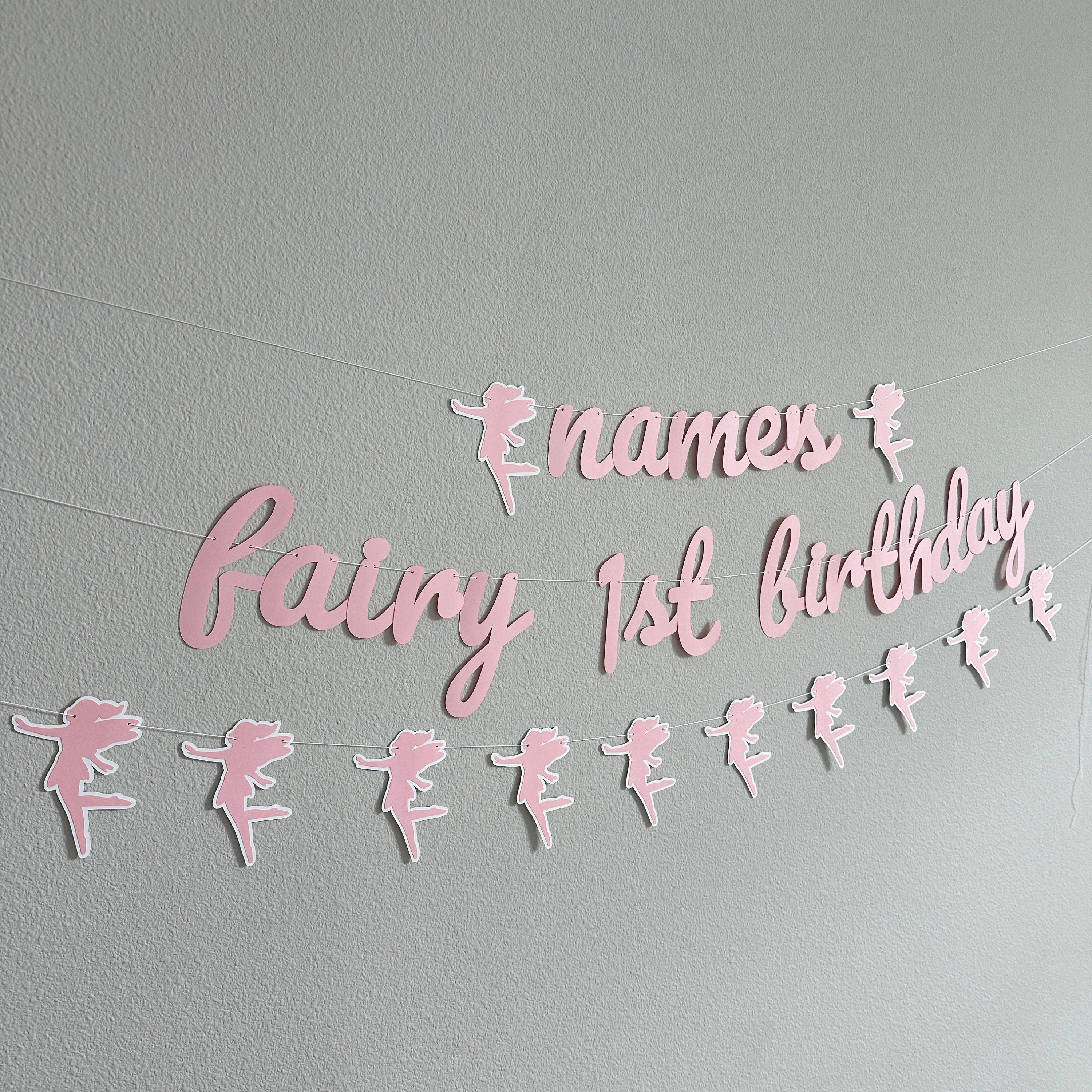 Name&#39;s Fairy 1st Birthday, Fairy Birthday Banner, Custom Fairy Banner, Fairy Themed Birthday Decorations, First Birthday Ideas