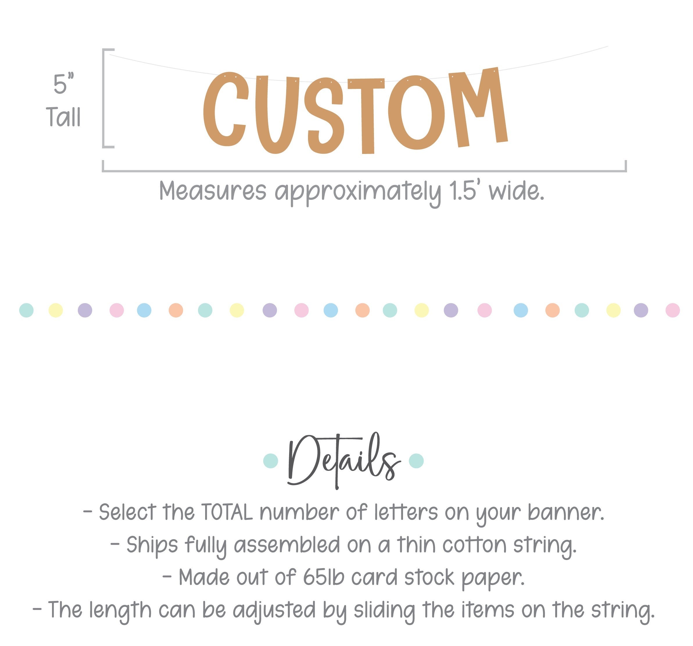Custom Banner, Custom Kraft Banner, Customizable Banner, Custom Fun Font Banner, Custom Sign, Kraft Banner