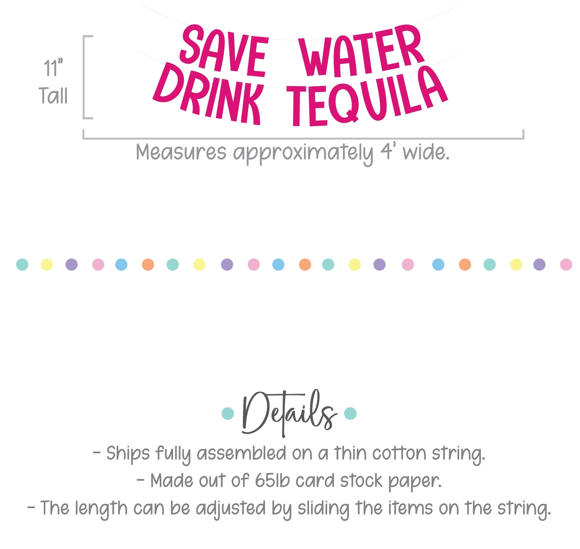Save Water Drink Tequila, Party Banner, Fiesta Decorations, Bachelorette Party Decorations, Bach Trends
