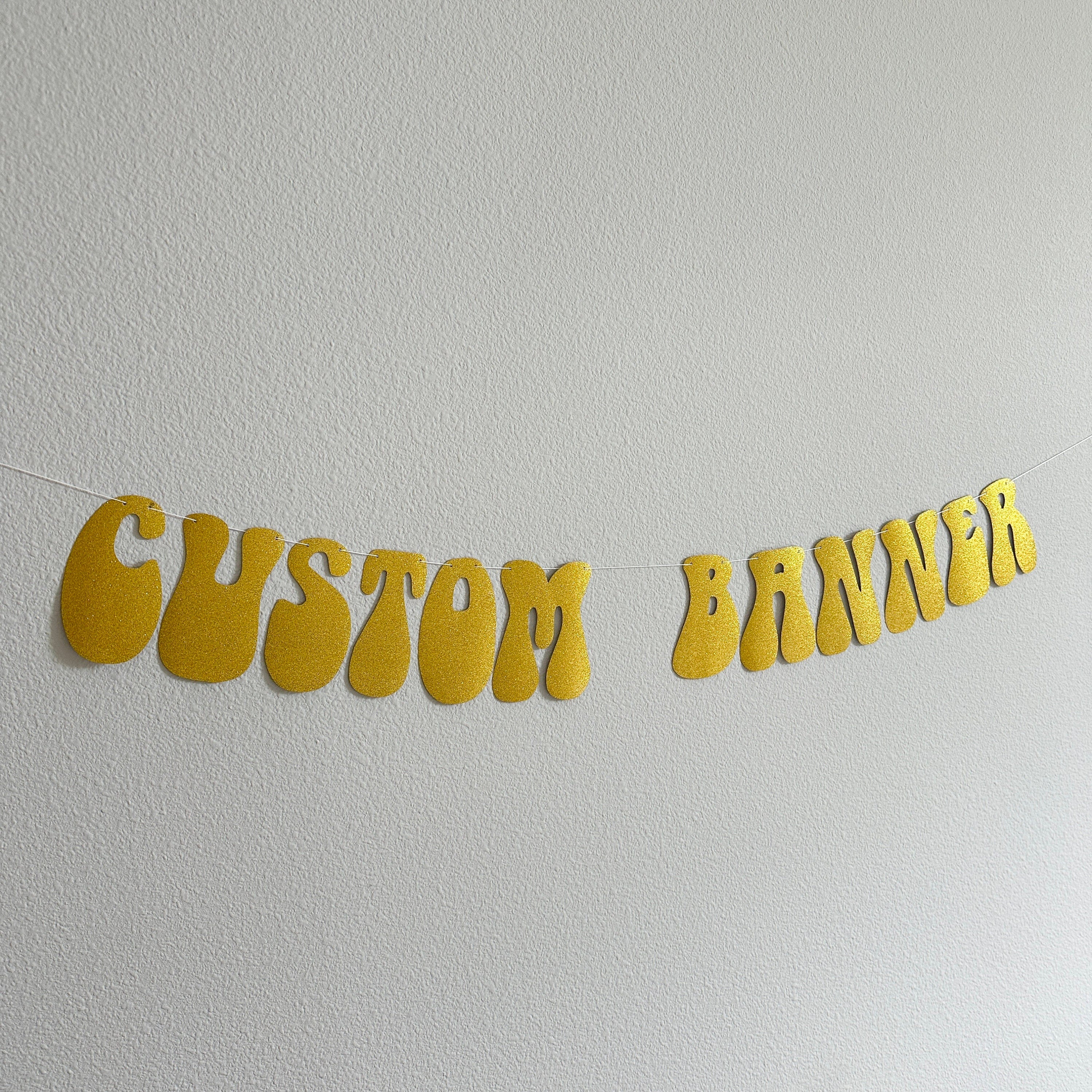 Custom Banner, Custom Retro Banner, Custom Groovy Banner, 70s, Retro Theme, Retro Decorations