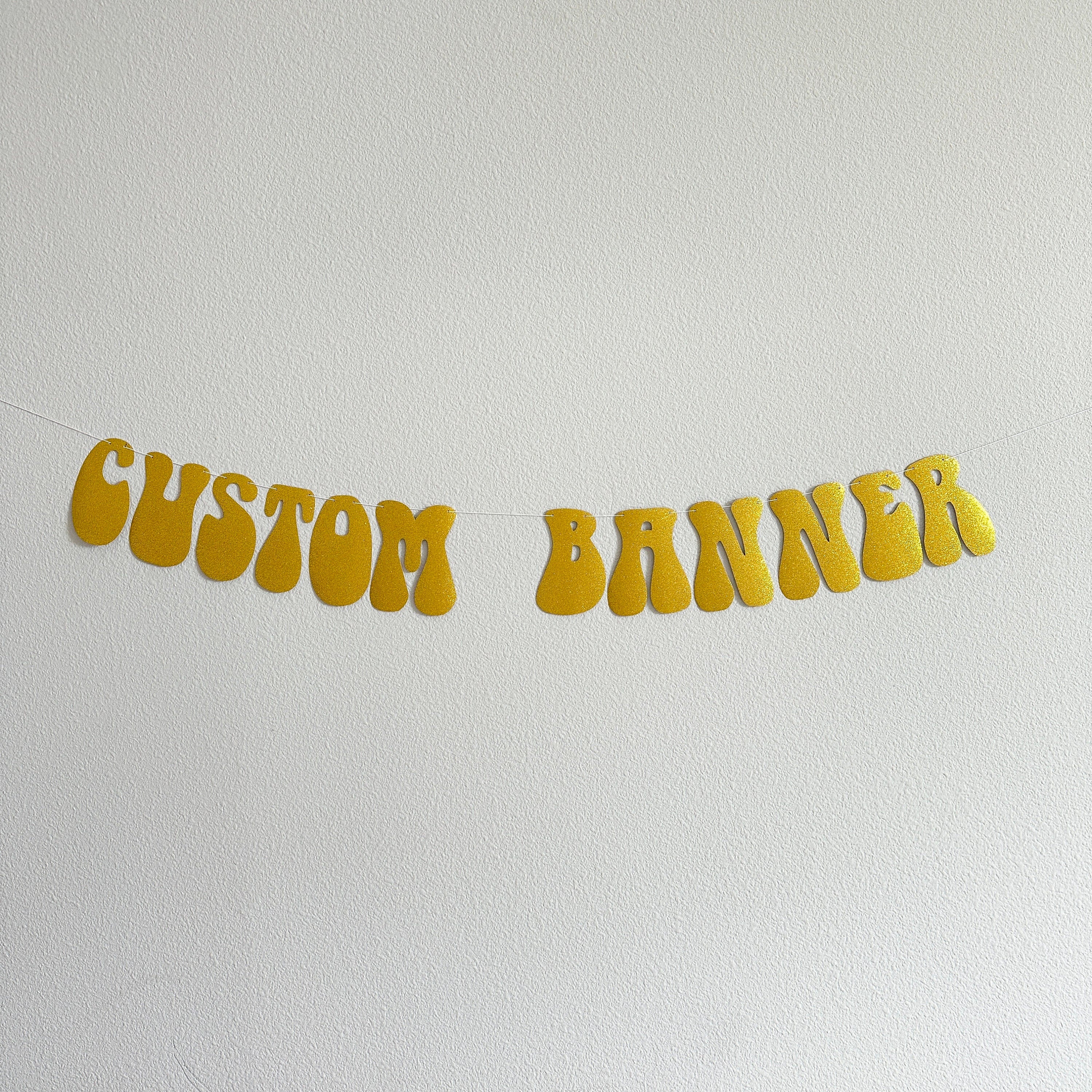 Custom Banner, Custom Retro Banner, Custom Groovy Banner, 70s, Retro Theme, Retro Decorations